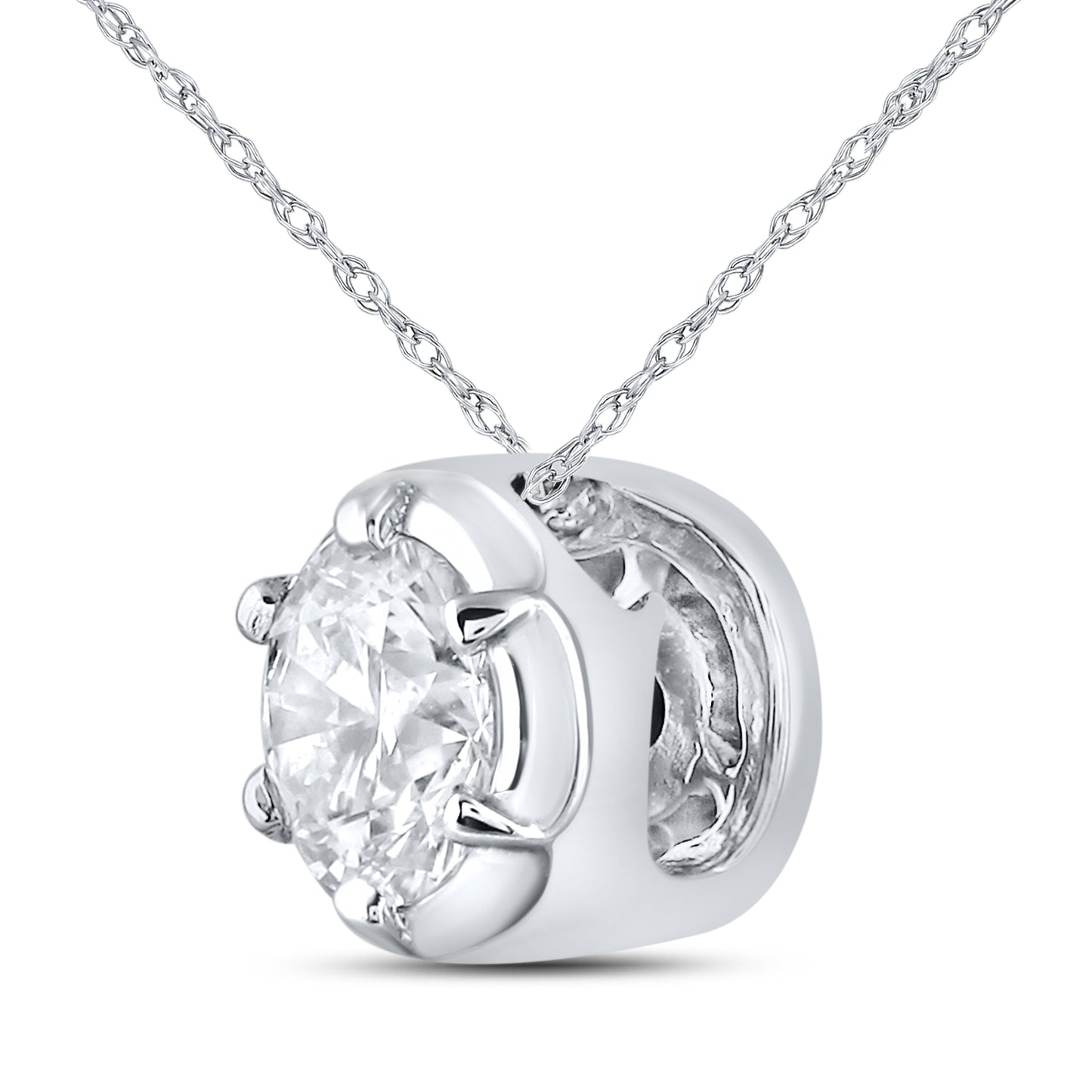 14kt White Gold 0.25 CTW Diamond Pendant With 14kt Chain