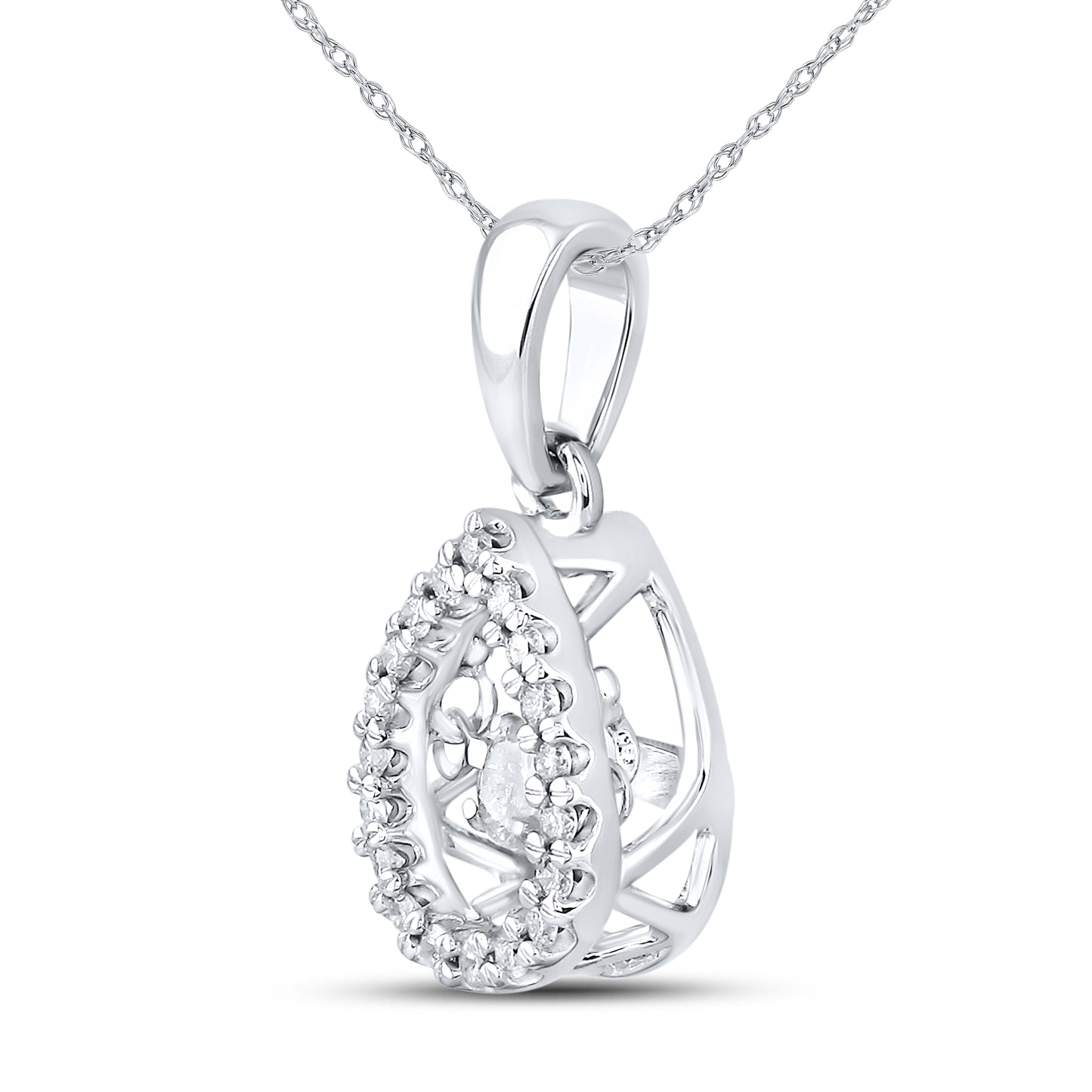 10kt White Gold 0.20 CTW Diamond Pendant