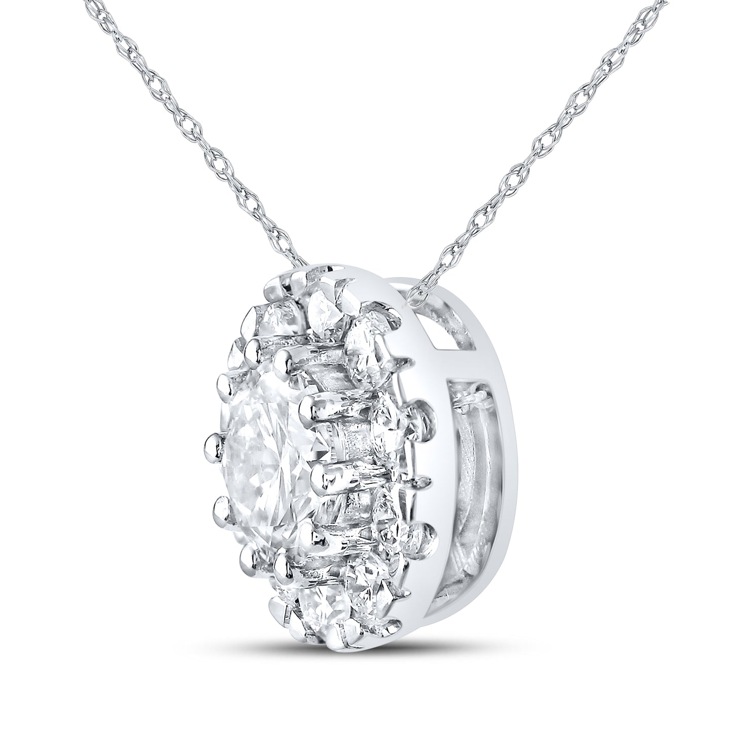 14kt White Gold 1.02 CTW Lab Diamond Pendant