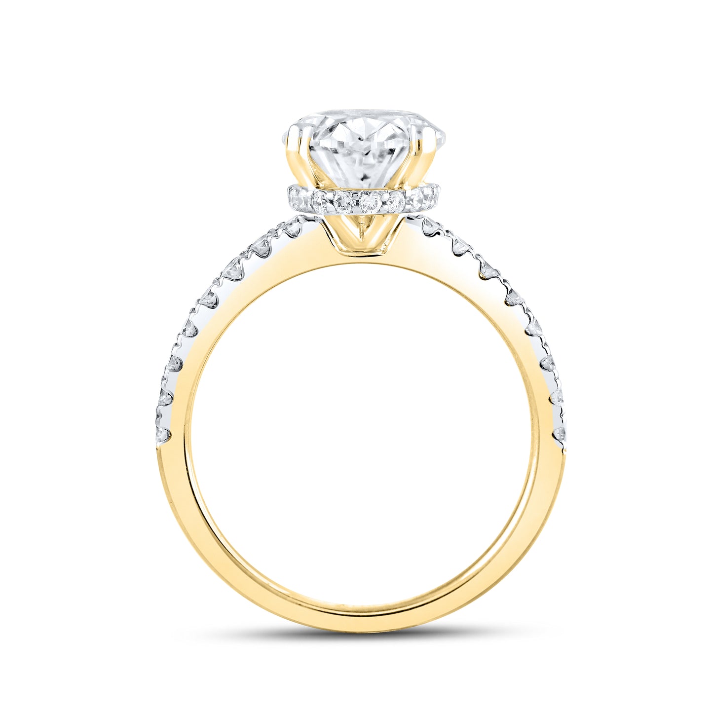 14kt Yellow Gold 3.53 CTW Oval Lab Diamond Ring