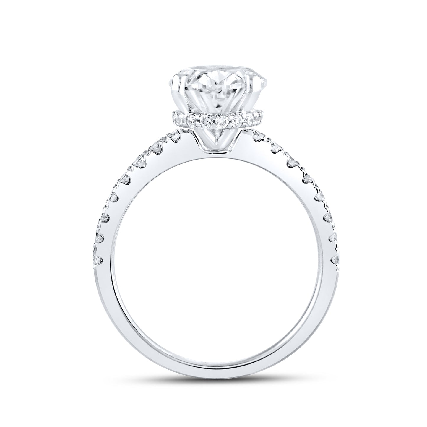 14kt White Gold 3.53 CTW Oval Lab Diamond Ring