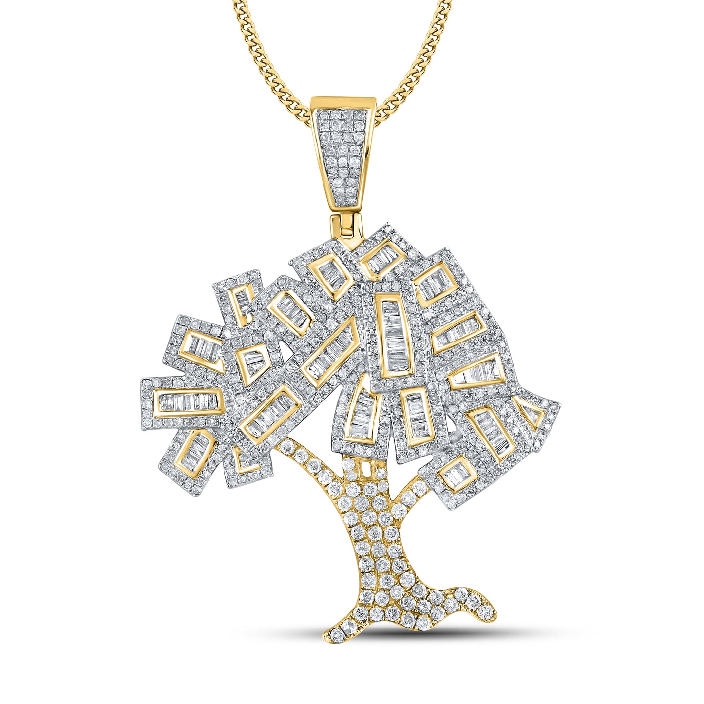 10kt Yellow Gold 1.9 CTW Money Tree Diamond Charm