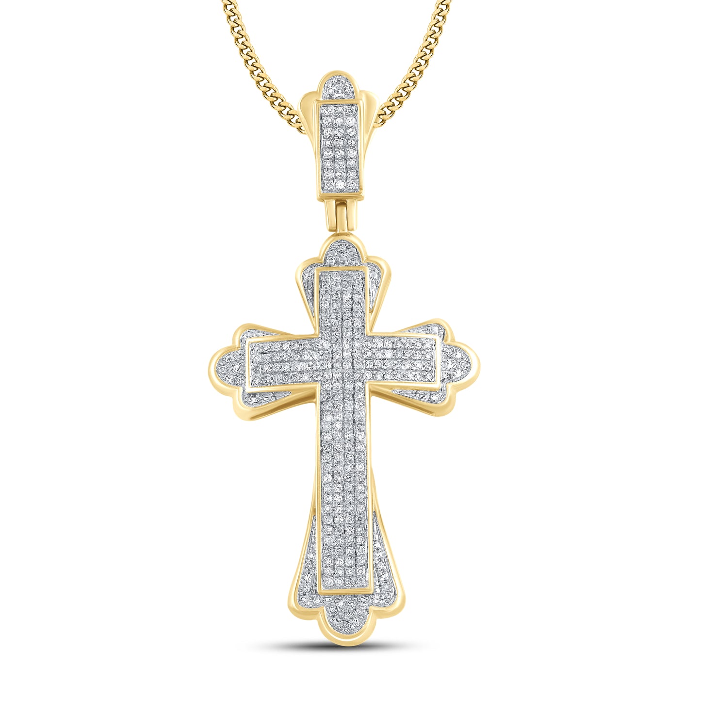 10kt Yellow Gold 0.50 CTW Cross Diamond Charm