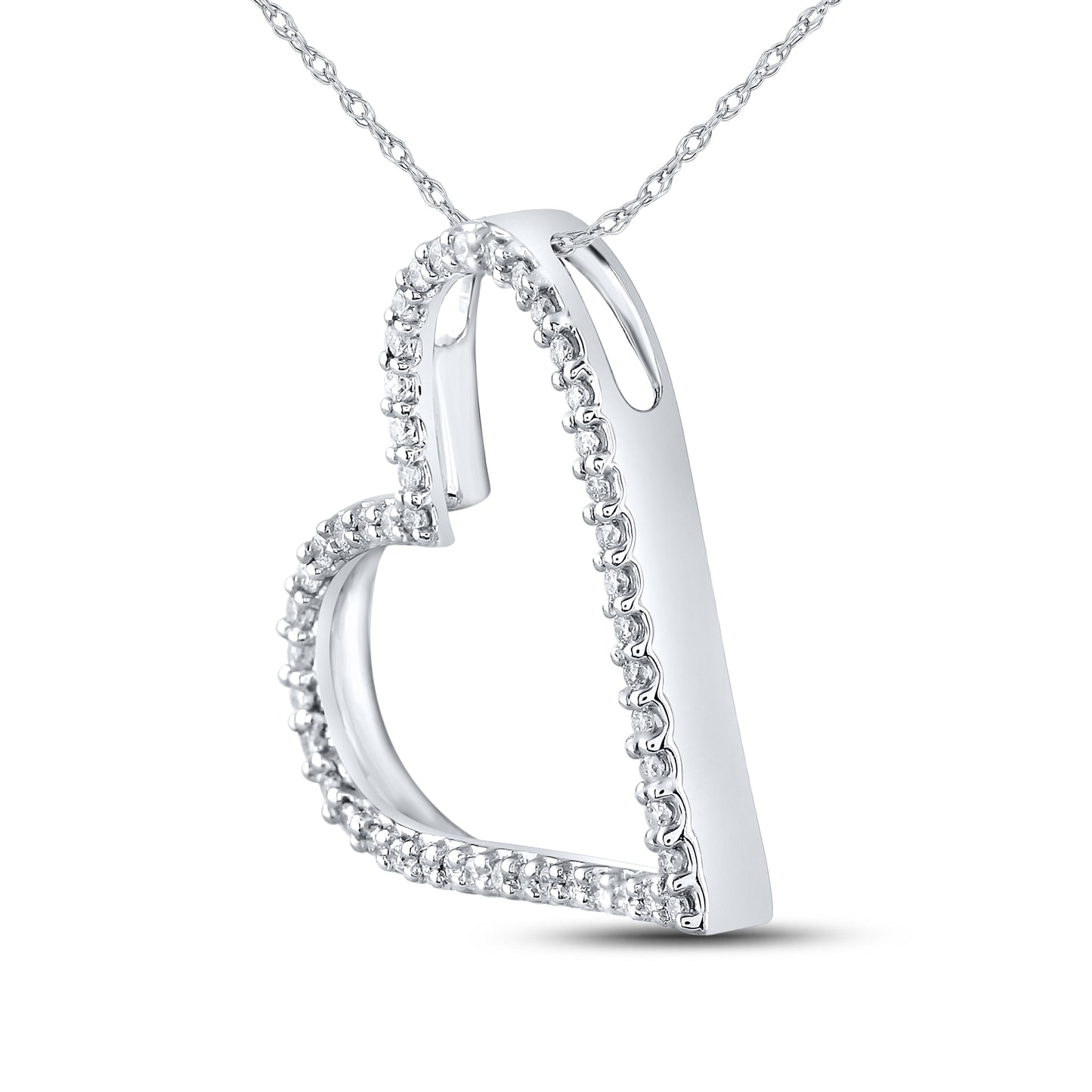 14kt White Gold 1/6 CTW Diamond Pendant With 10kt Chain