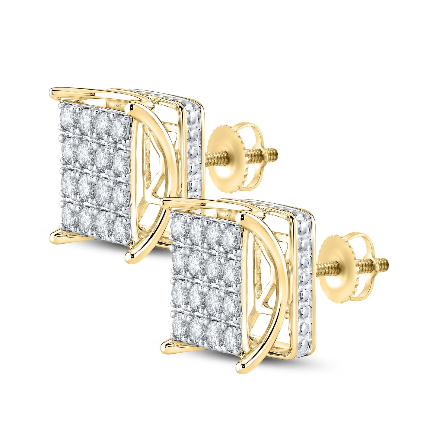 10kt Yellow Gold 1 CTW Natural Diamond Earrings
