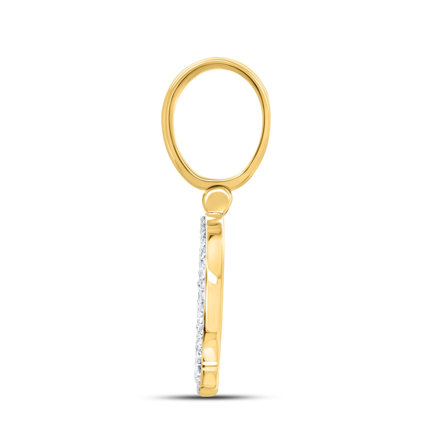 10kt yellow gold 0.46ctw Diamond Initial Charm Q