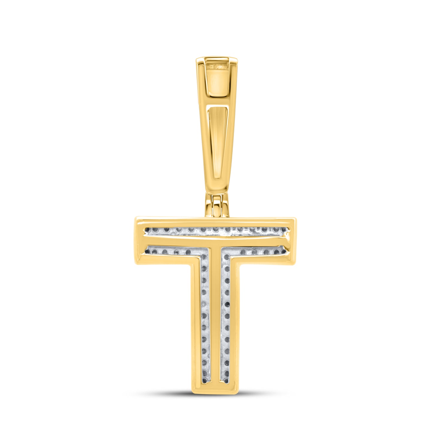 10kt Yellow Gold 0.34 CTW Diamond Initial T charm