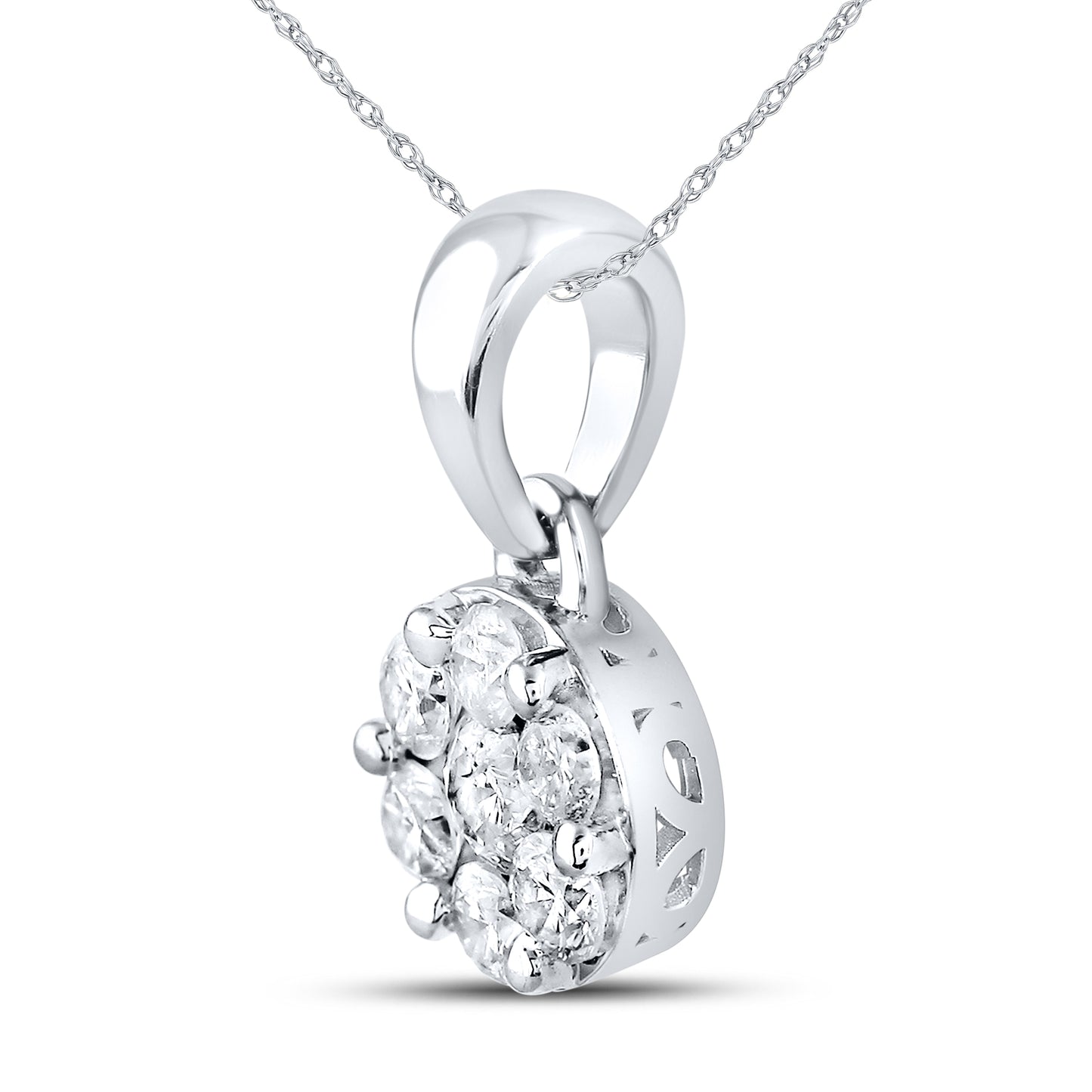 10kt White Gold 0.51 CTW Diamond Diamond Pendant