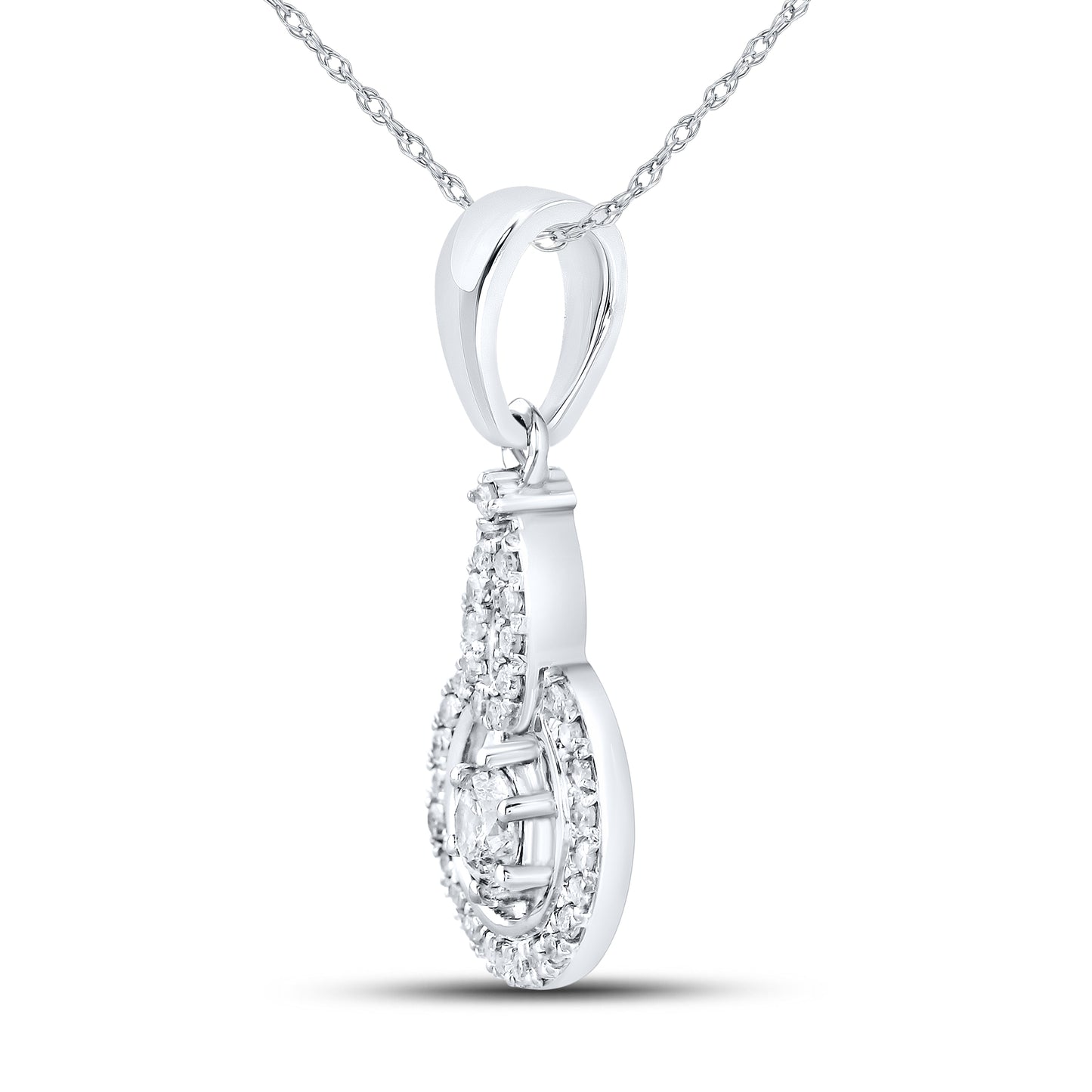 10kt White Gold 0.45 CTW Diamond Pendant