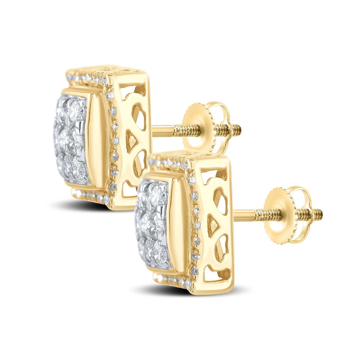 10kt Yellow Gold 0.77 CTW Natural Diamond Earrings