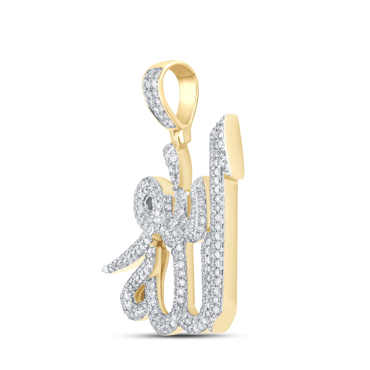 10kt Yellow Gold 2.95 CTW ALLAH Diamond Charm