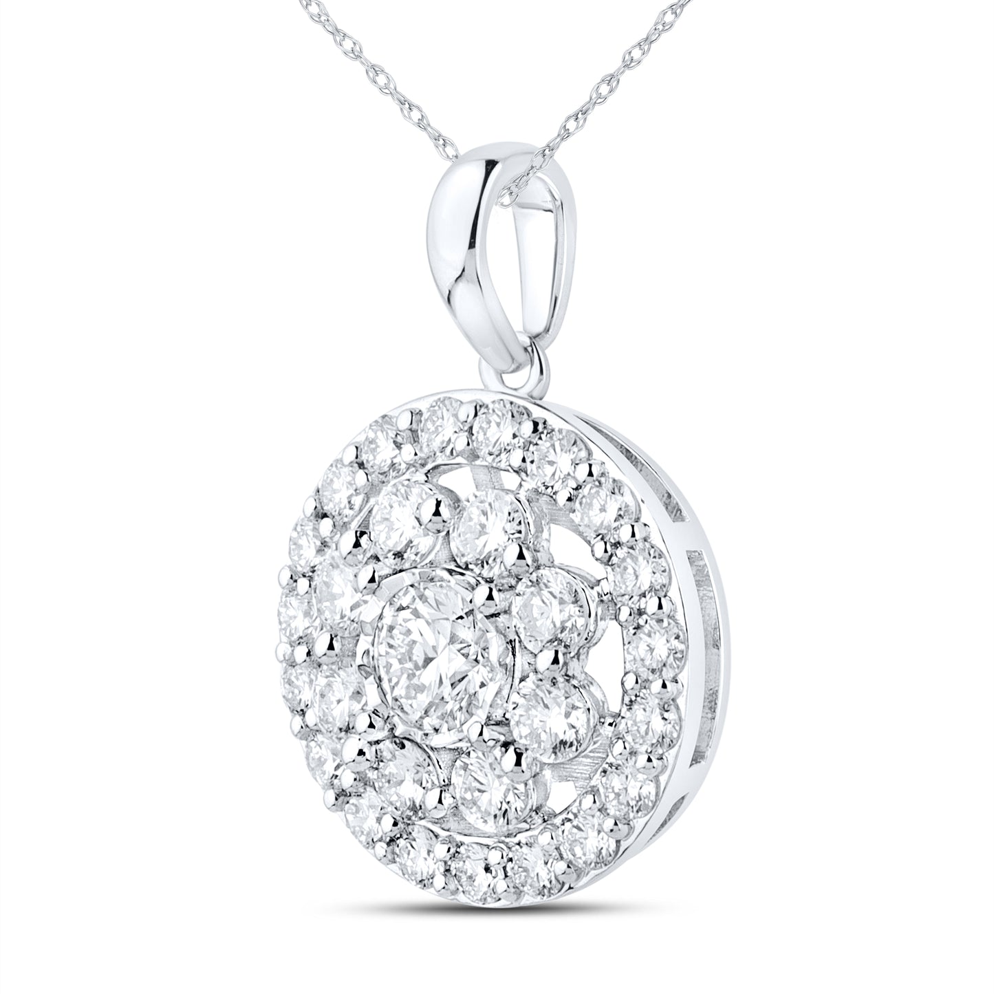 14kt White Gold 1.22 CTW Lab Diamond Pendant