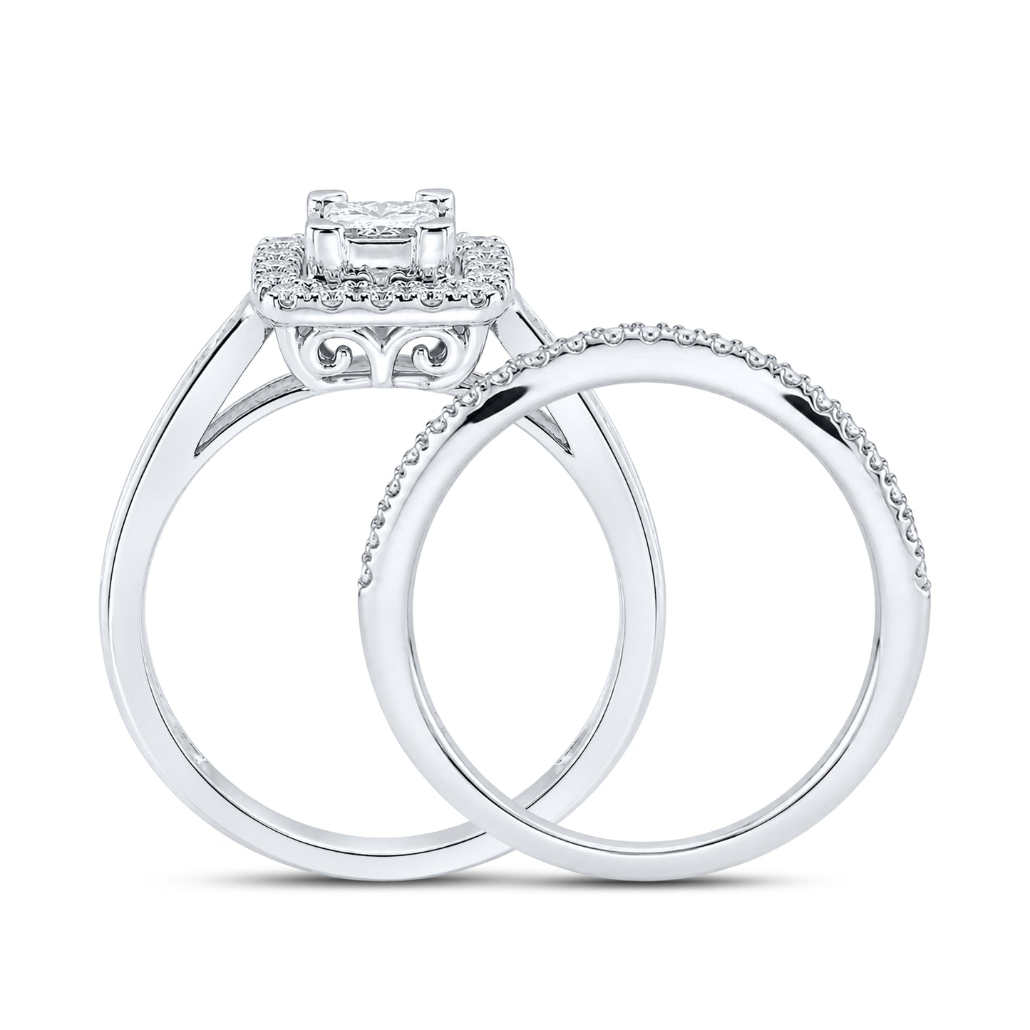 14kt White Gold 1 CTW Natural Diamond Bridal Ring