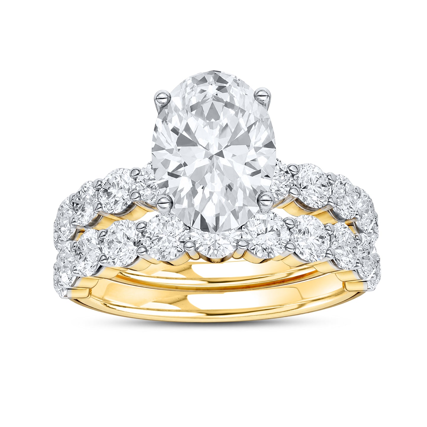 14kt Yellow Gold 4.1 CTW Oval Lab Diamond Ring