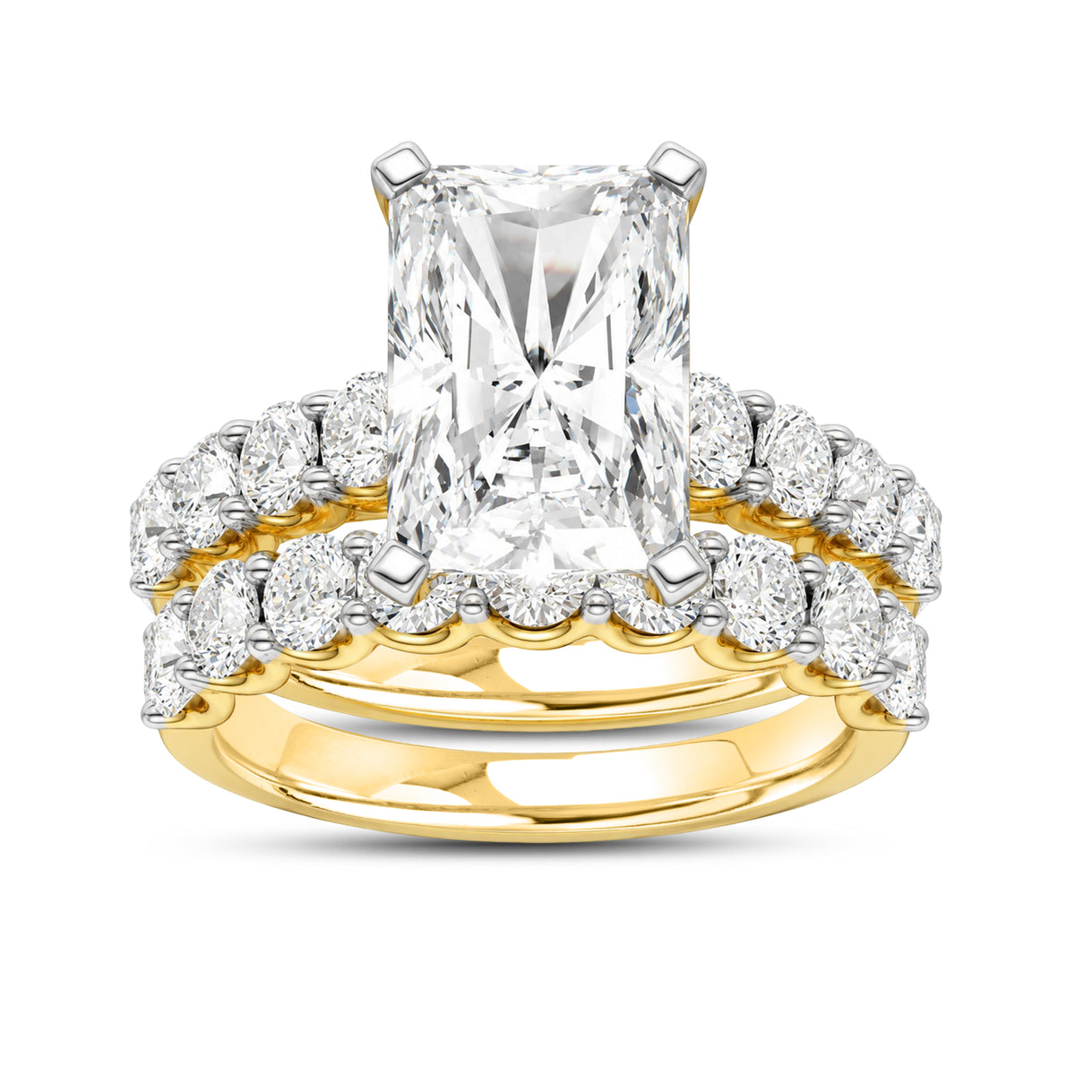 14kt Yellow Gold 6.11 CTW Radiant Lab Diamond Ring