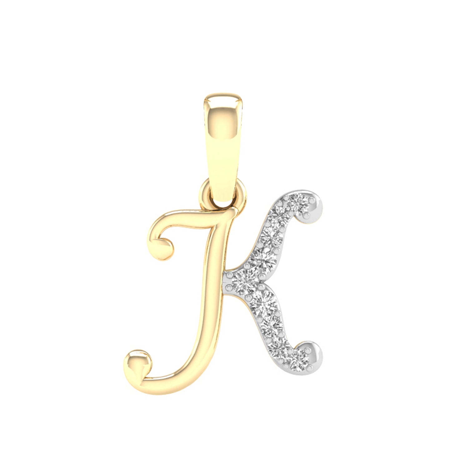 10kt Yellow Gold 0.04 CTW Diamond Initial K charm