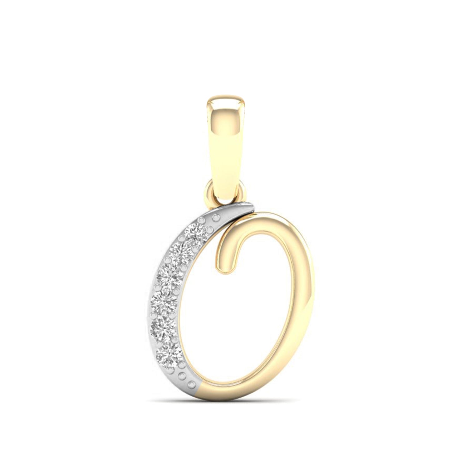 10kt Yellow Gold 0.04 CTW Diamond Initial O charm