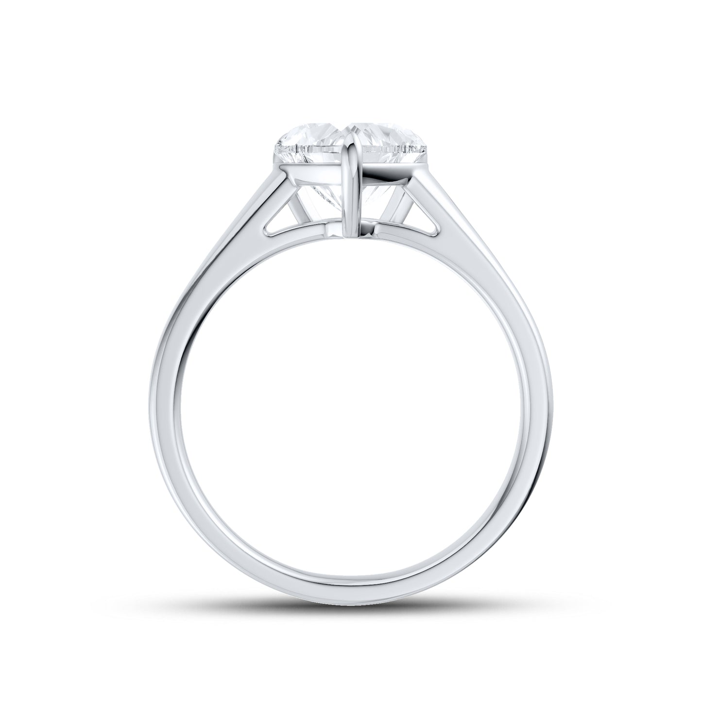 14kt White Gold 1.50 CTW Heart Lab Diamond Ring