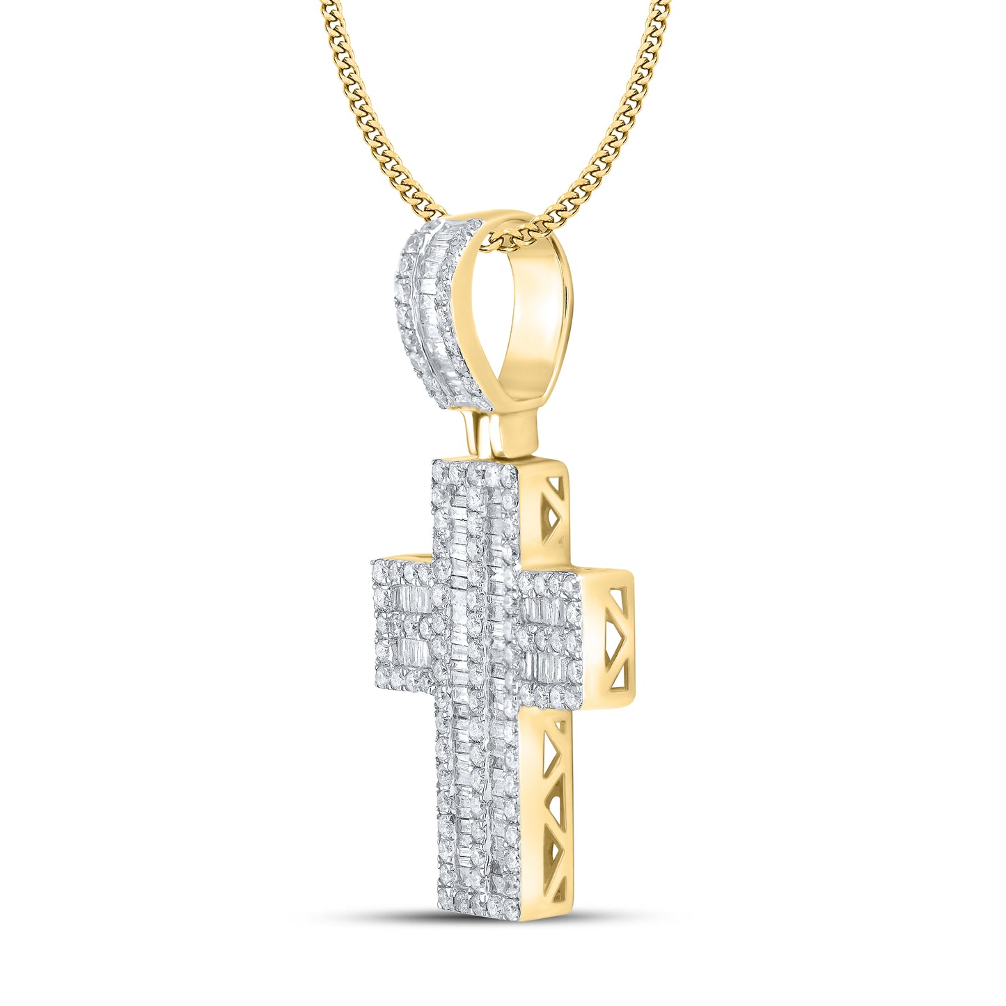 10kt Yellow Gold 1.80 CTW Cross Diamond Charm