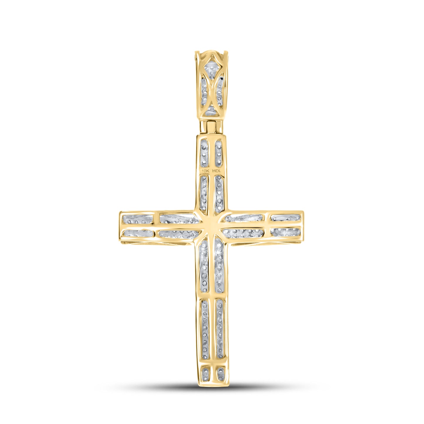 10k Yellow Gold 0.52 CTW Diamond Cross Charm
