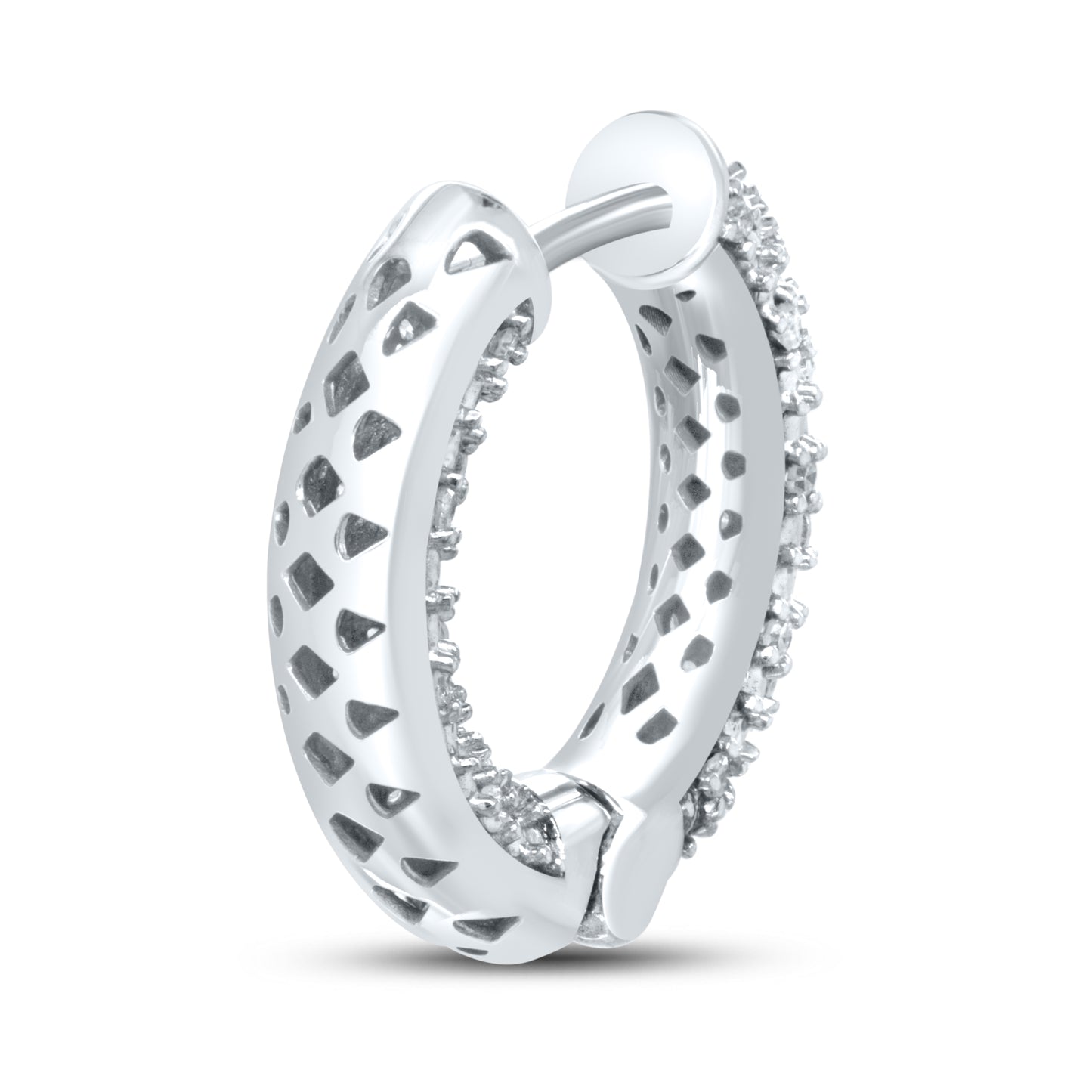 10kt white gold 0.61ctw Diamond Hoops