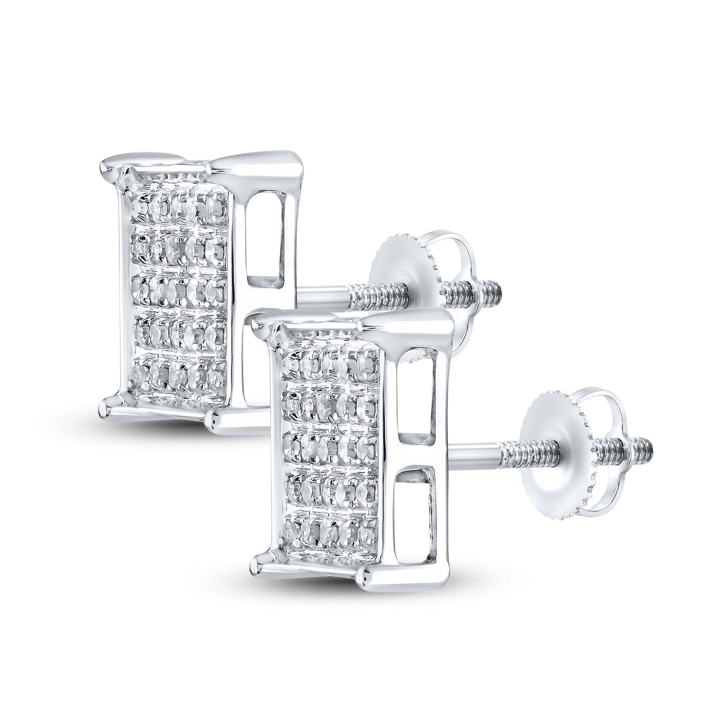10kt White Gold 0.14 CTW Natural Diamond Earrings