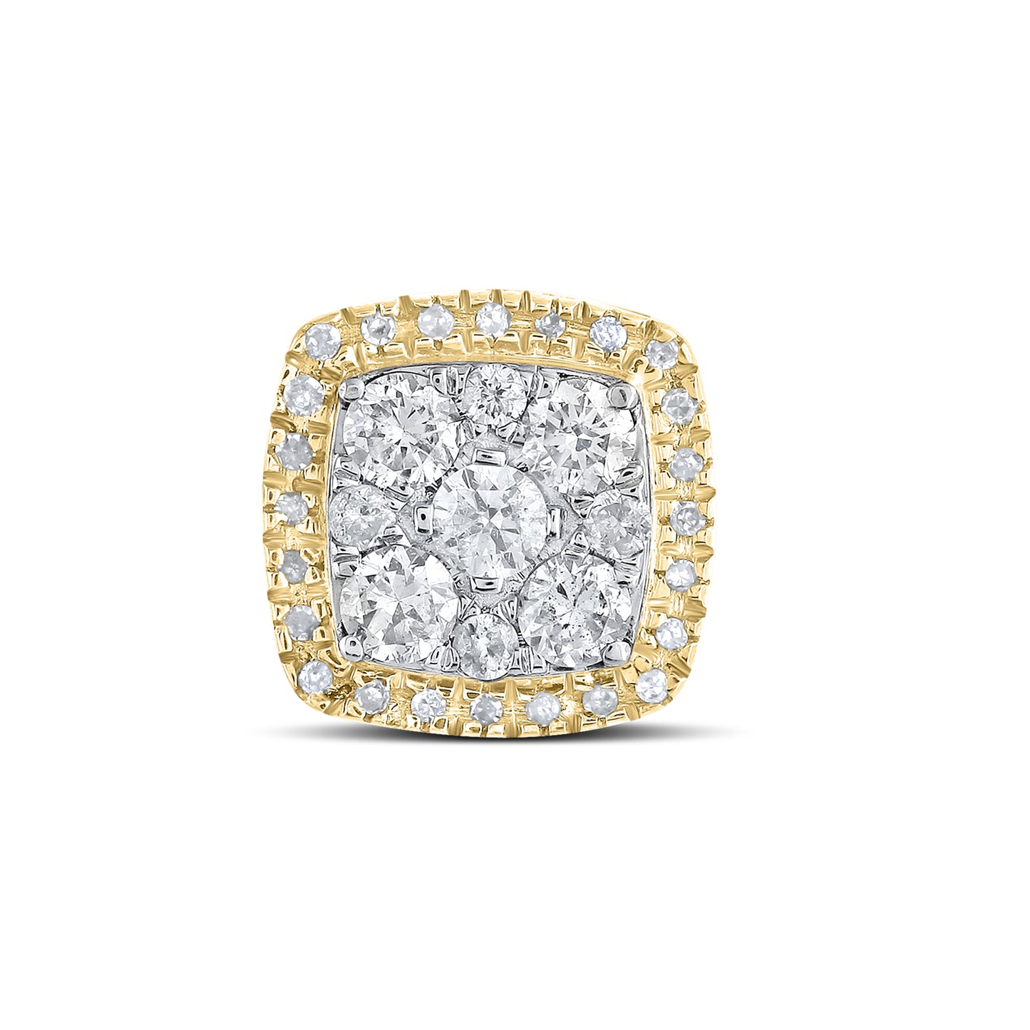 10kt yellow gold 1.01ctw Square Diamond Earrings