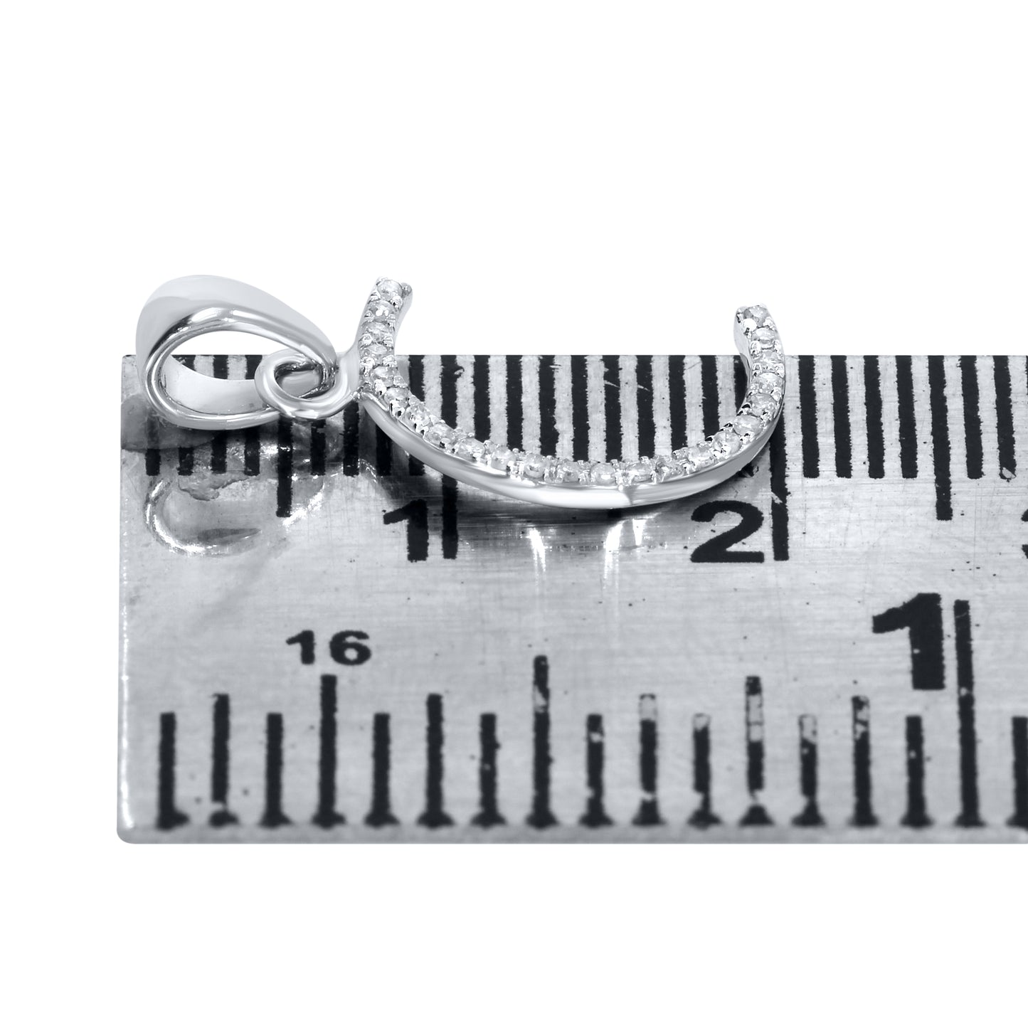 Silver 0.06 CTW Diamond Initial C Charm