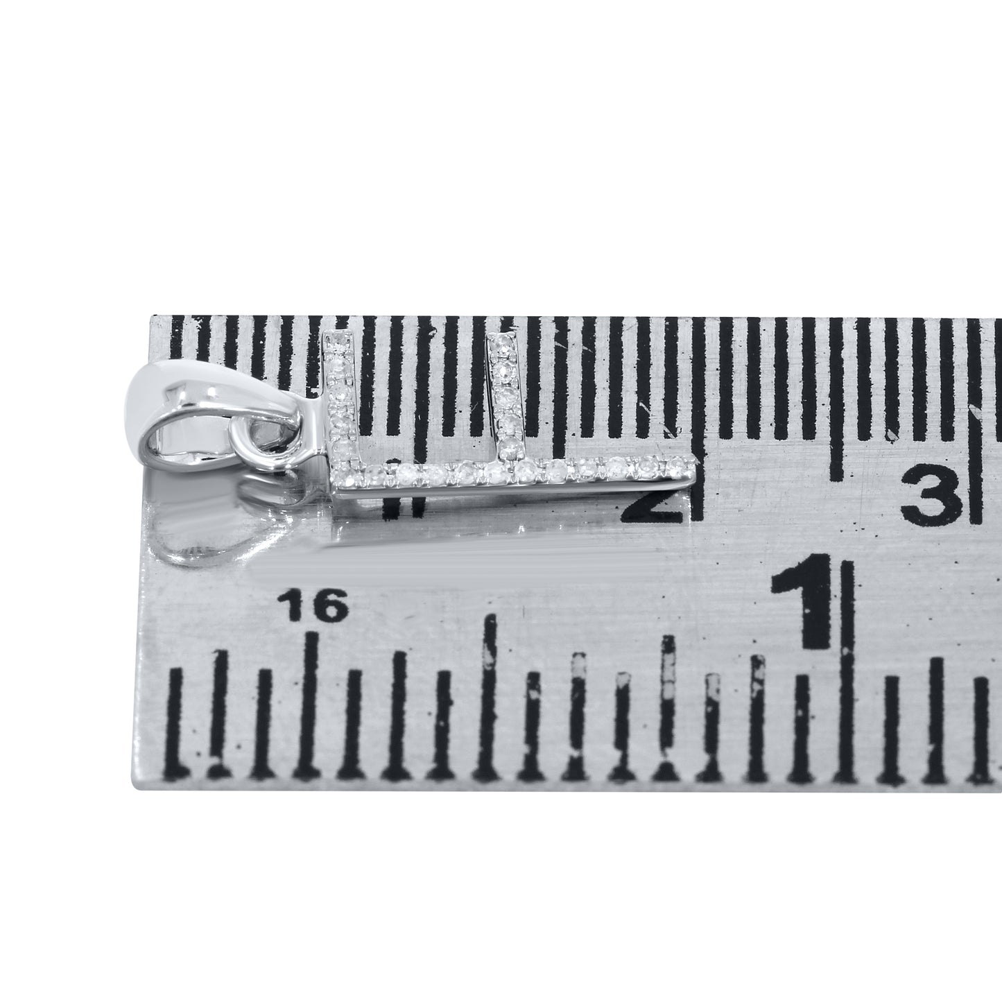 Silver 0.06 CTW Diamond Initial F Charm