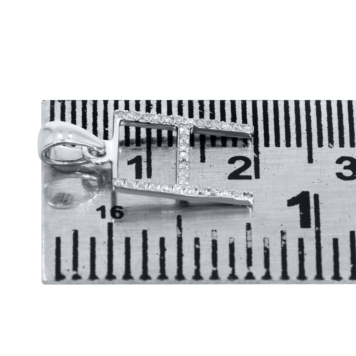 Silver 0.08 CTW Diamond Initial H Charm