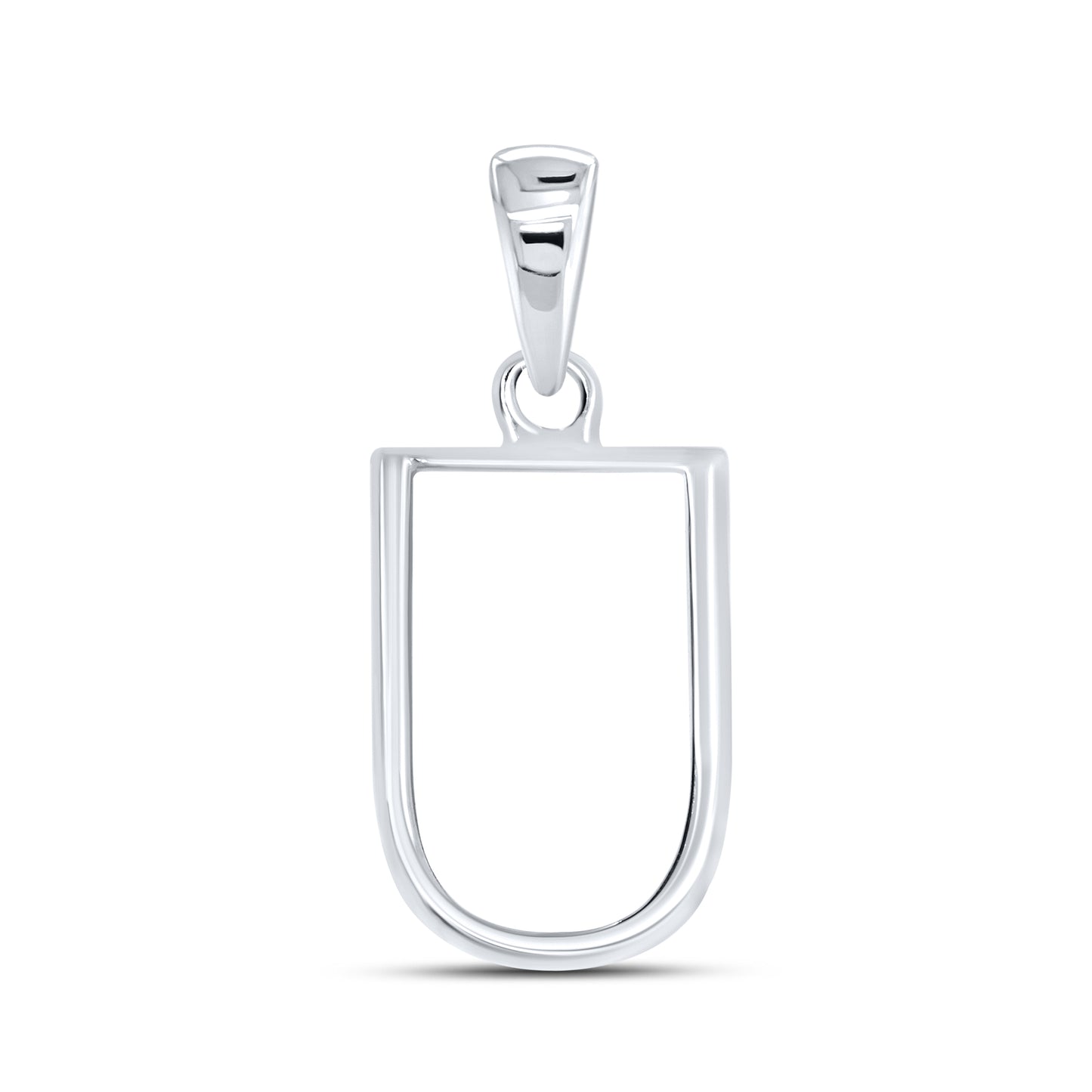 Silver 0.07 CTW Diamond Initial U Charm