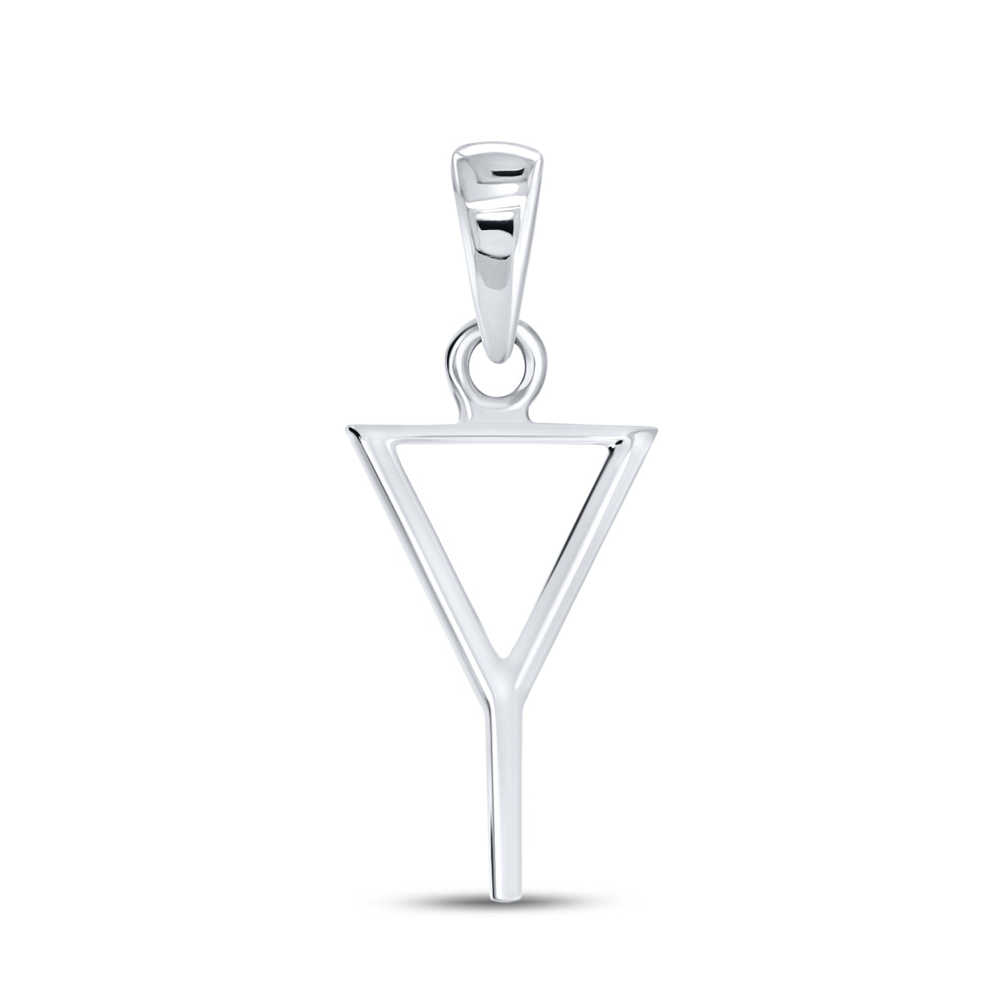 Silver 0.06 CTW Diamond Initial Y Charm