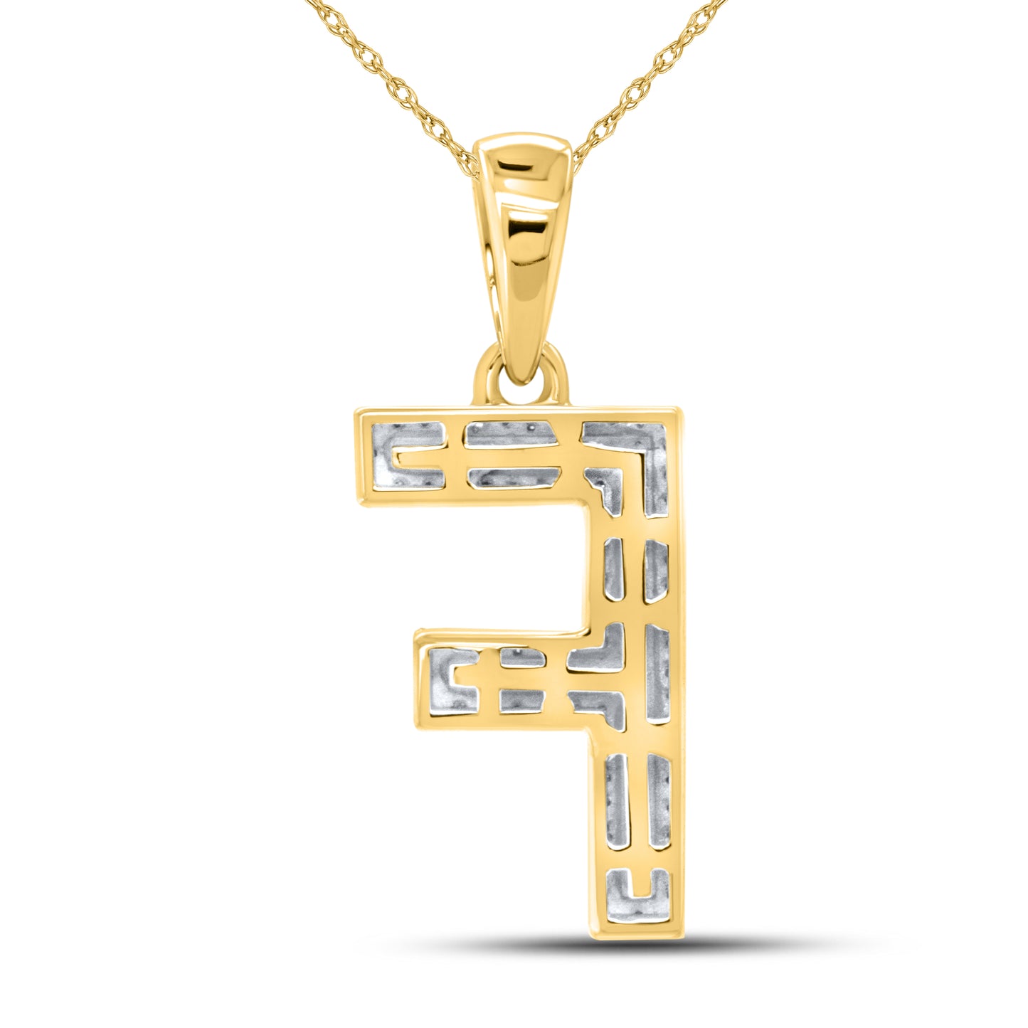 10kt yellow gold 0.26ctw Diamond Initial F Charm