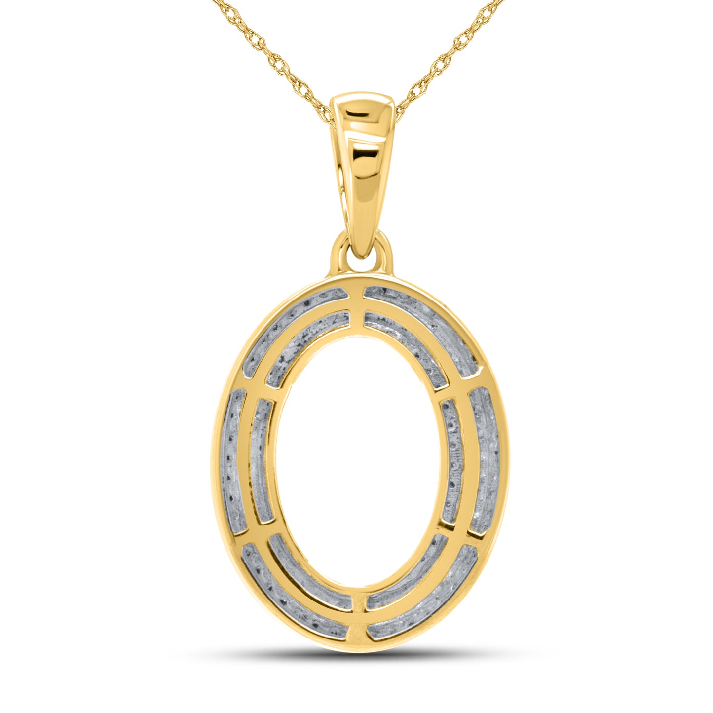 10kt yellow gold 0.33ctw Diamond Initial O Charm
