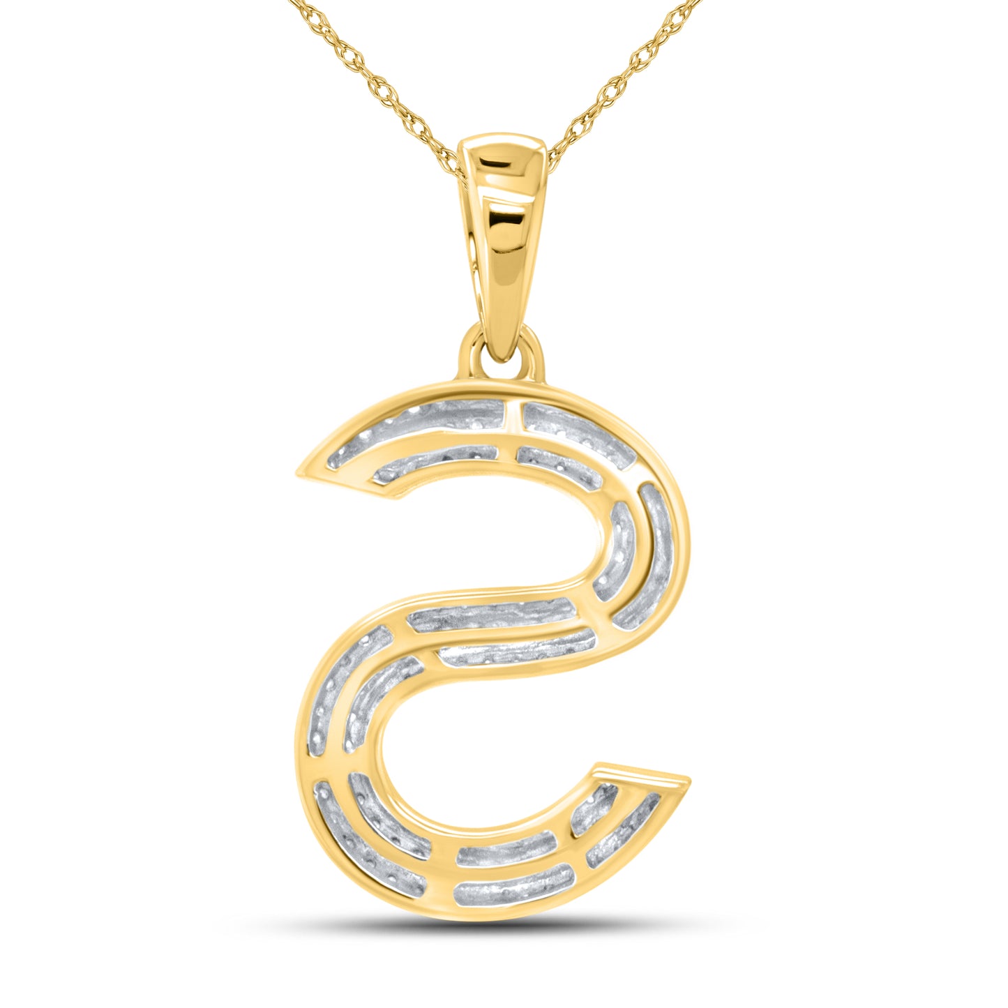 10kt yellow gold 0.37 CTW Diamond Initial S Charm