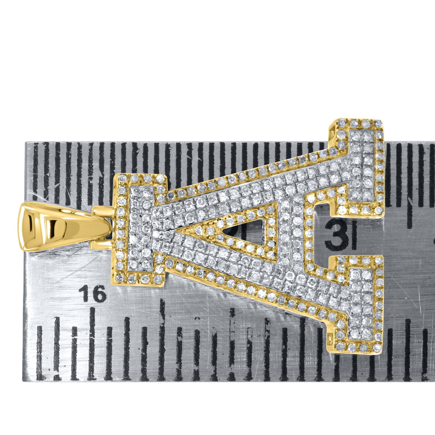 10kt yellow gold 0.72ctw Diamond Initial A Charm