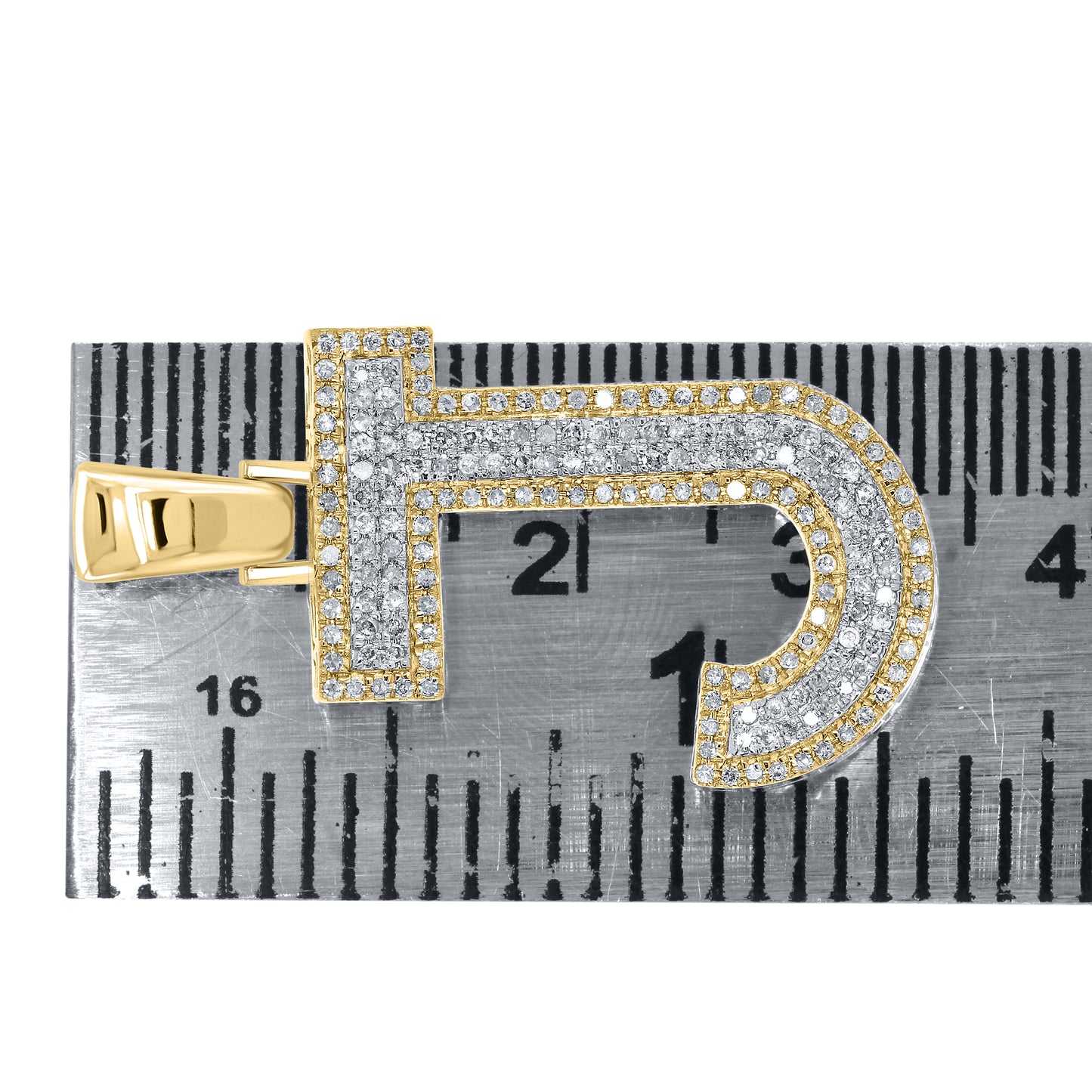 10kt yellow gold 0.54ctw Diamond Initial J Charm