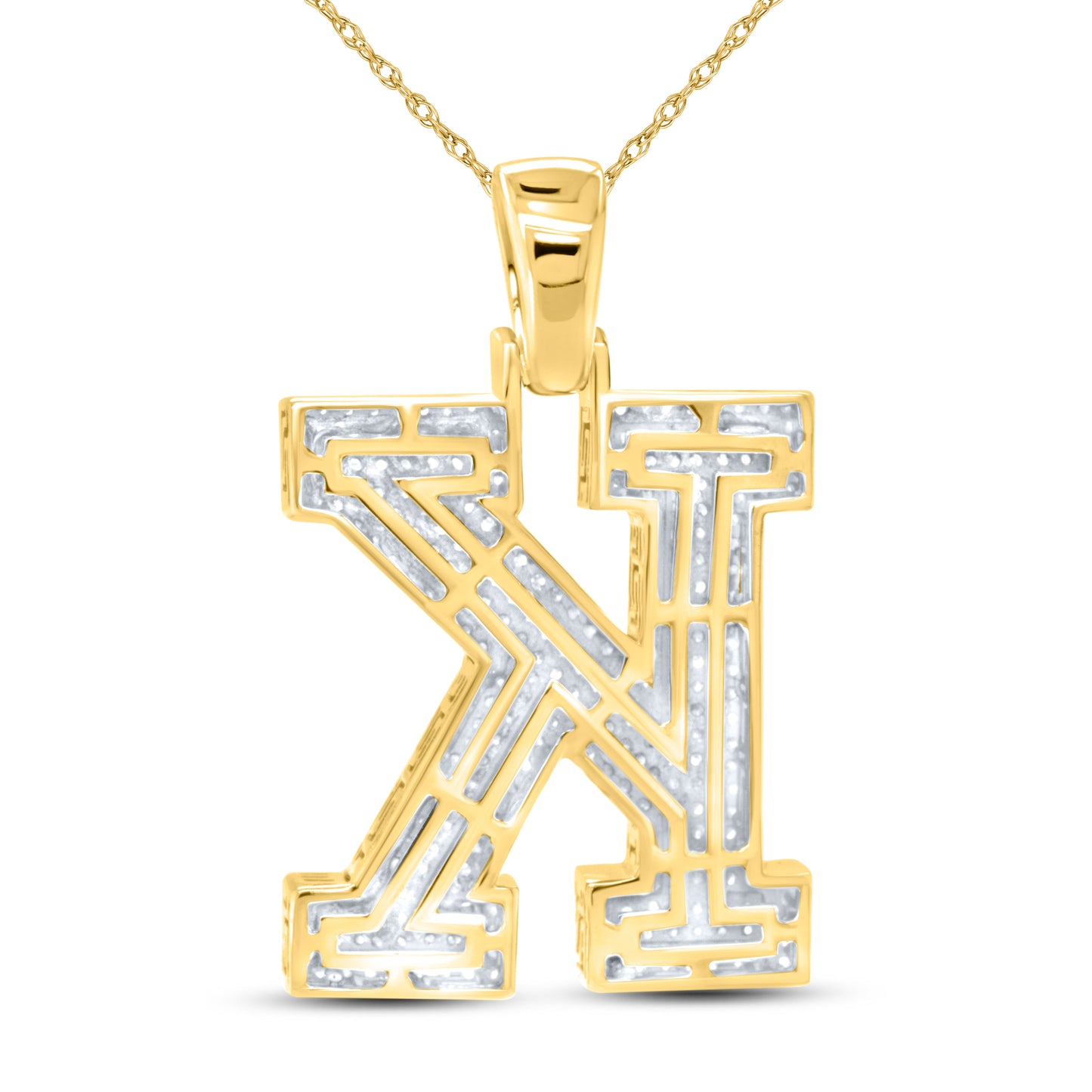 10kt yellow gold 0.83ctw Diamond Initial K Charm