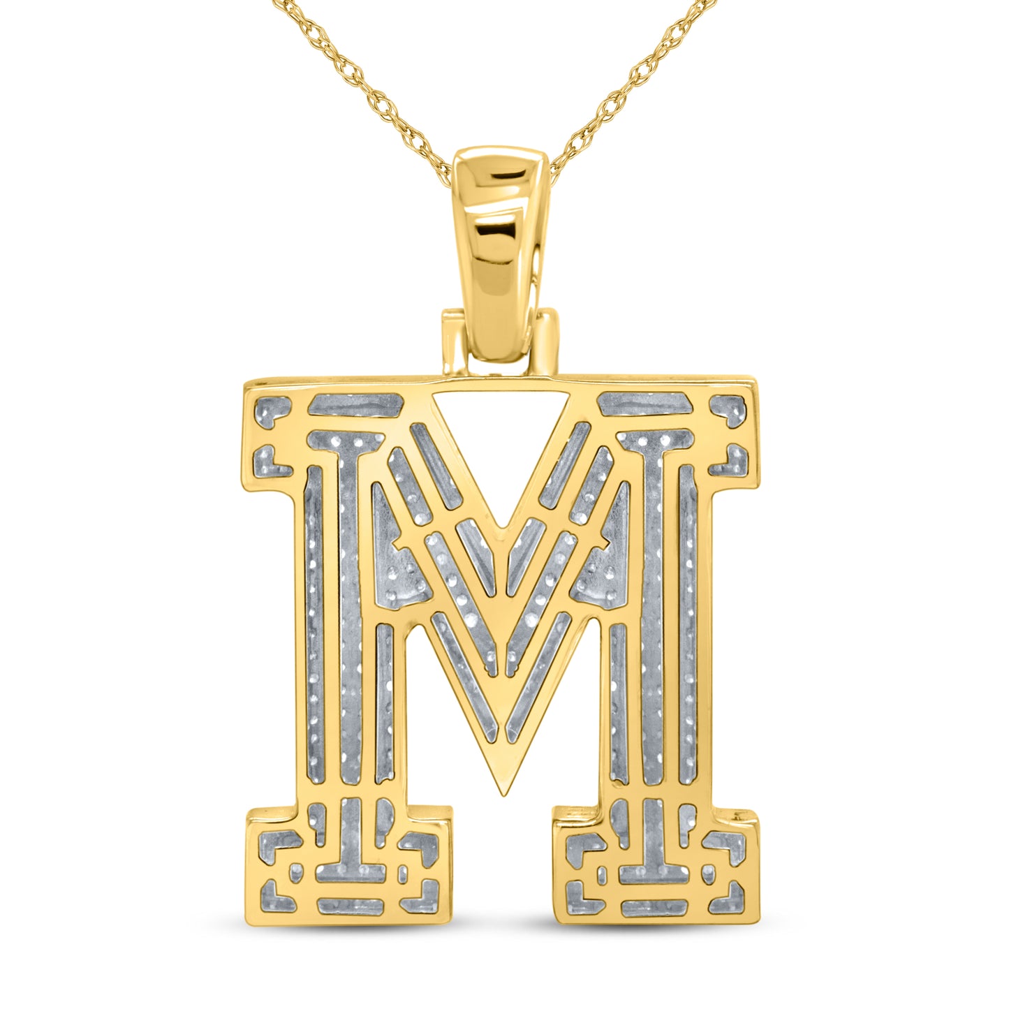 10kt yellow gold 0.83 CTW Diamond Initial M Charm