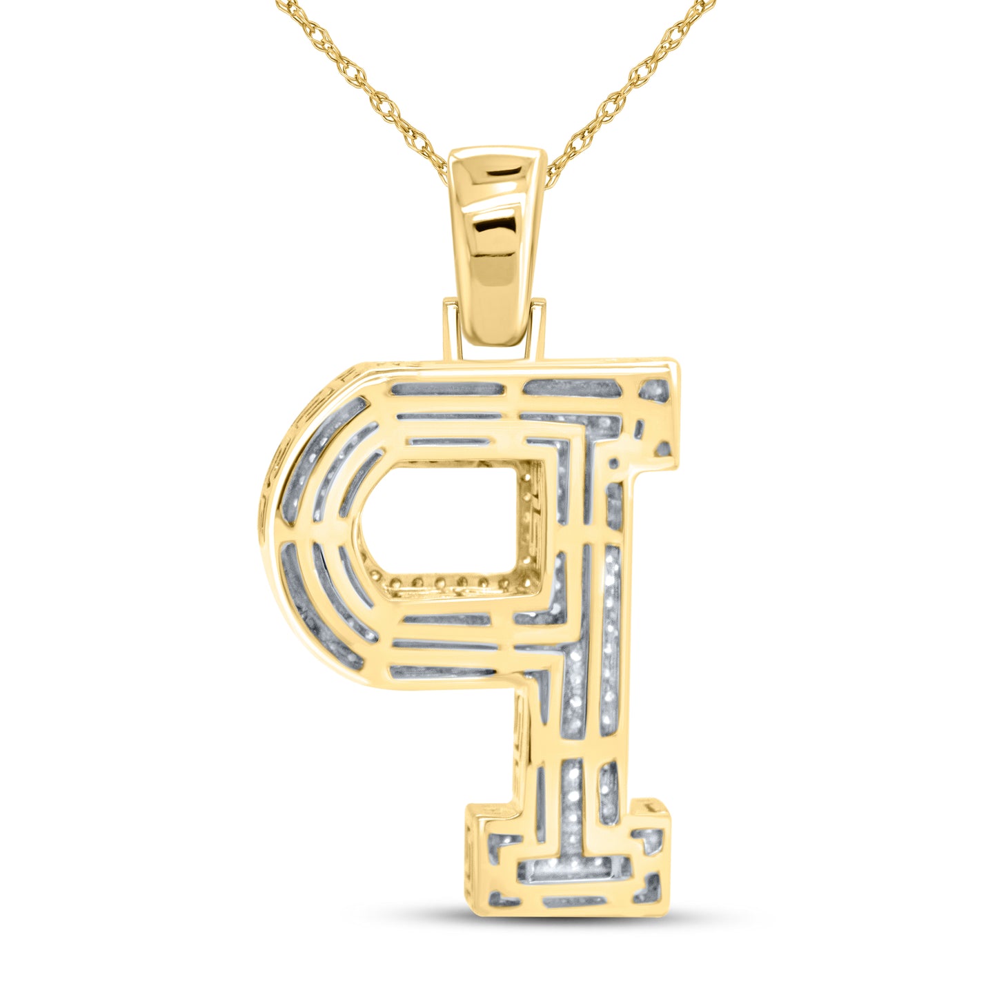 10kt yellow gold 0.62ctw Diamond Initial P Charm