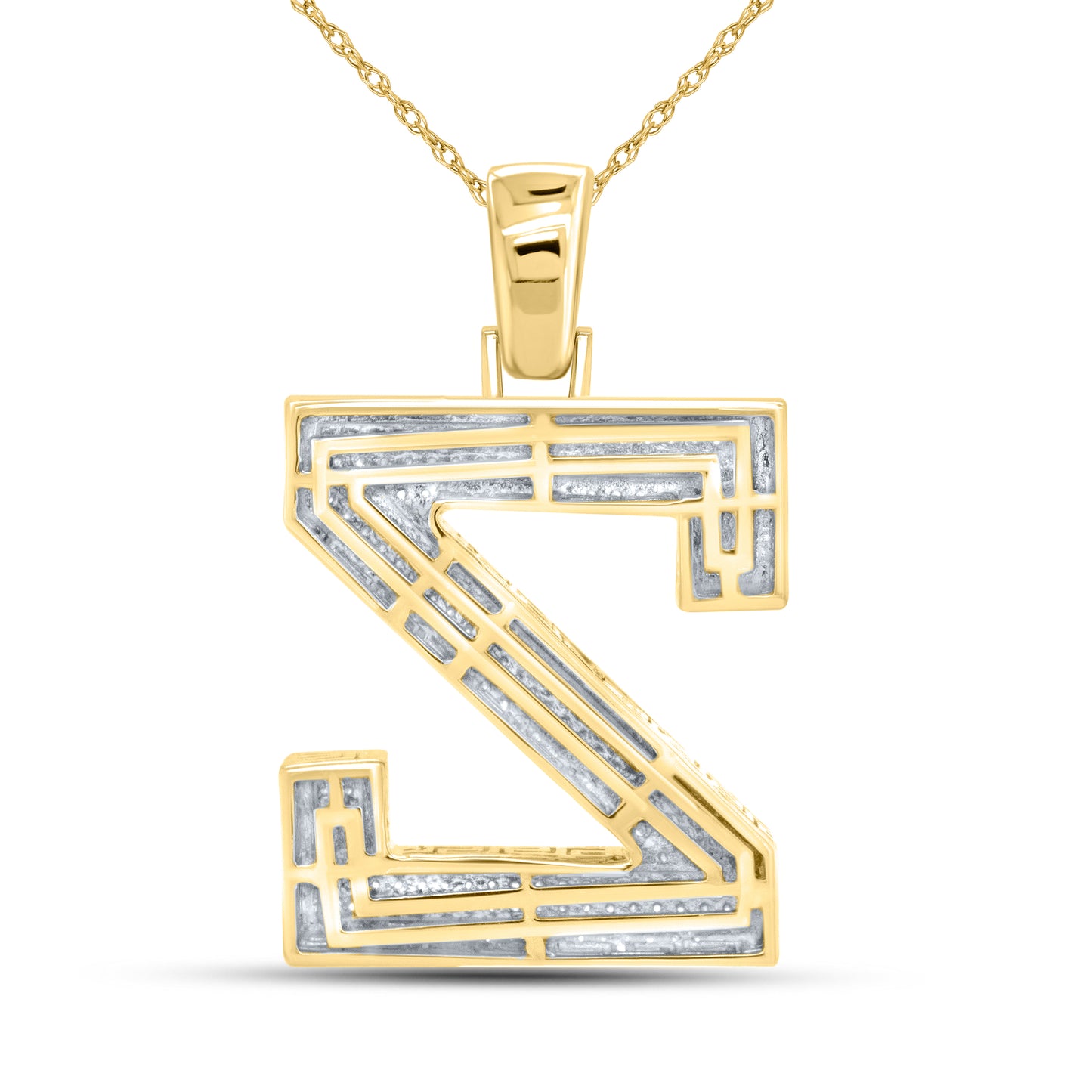 10kt yellow gold 0.73 ctw Diamond Initial Z Charm