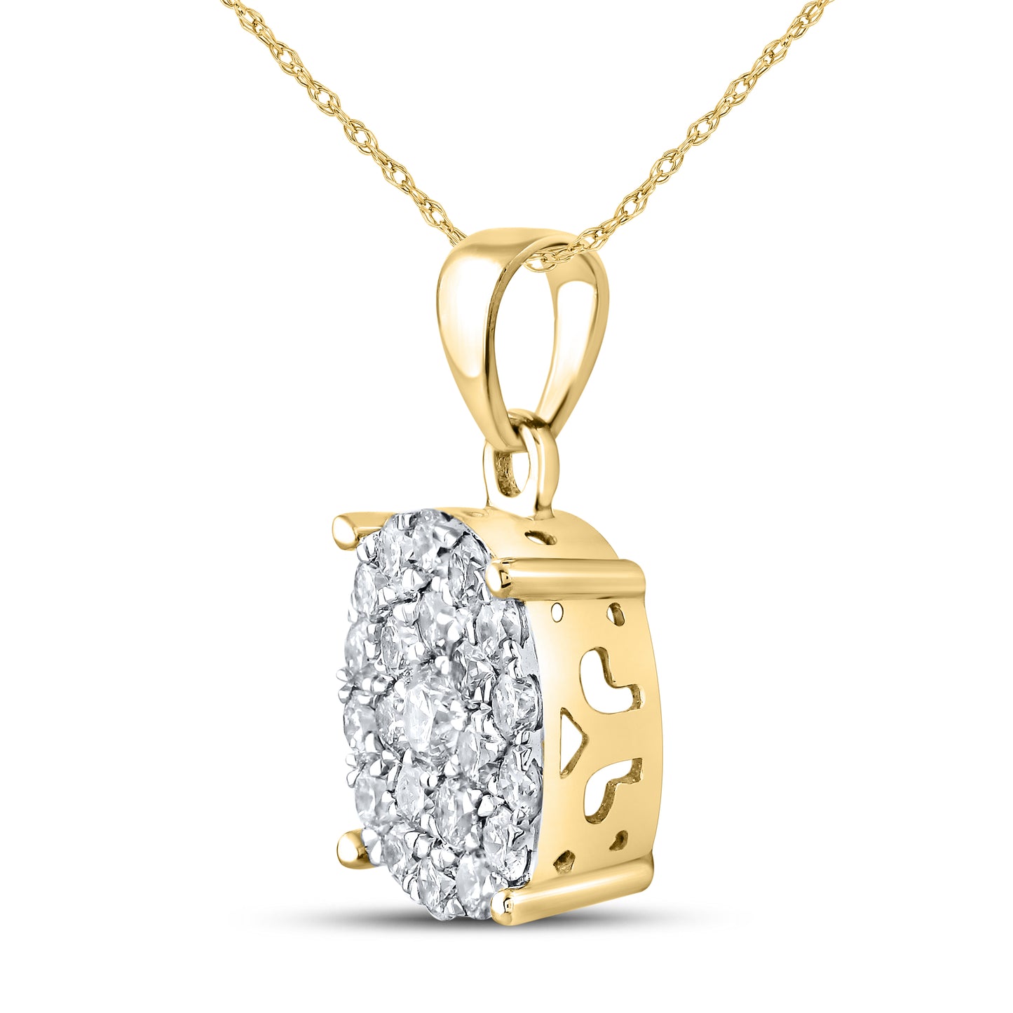 10kt Yellow Gold 1.04 CTW Diamond Pendant With 10kt Chain