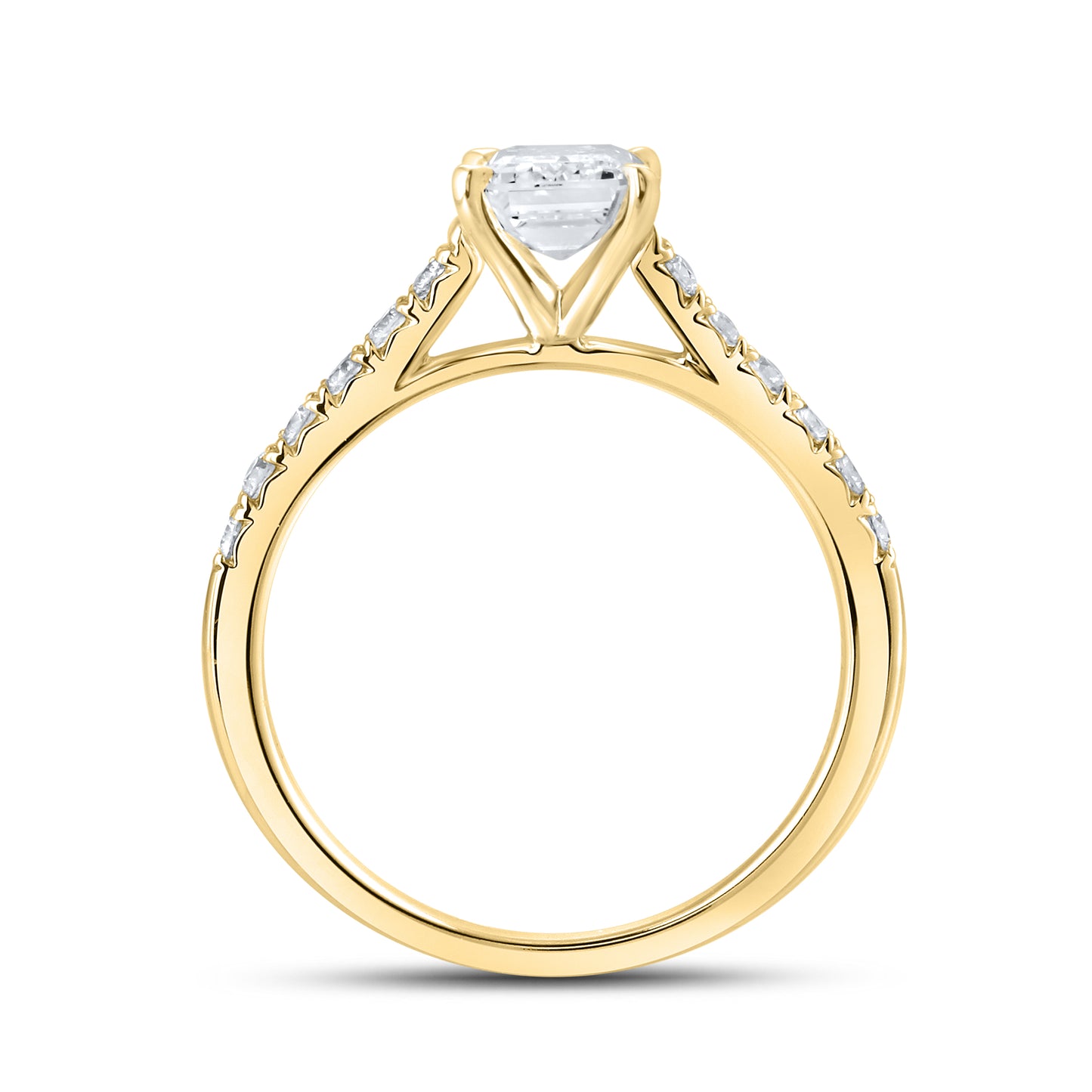 14kt Yellow Gold 1.25 CTW Emerald Lab Diamond Engagement Ring