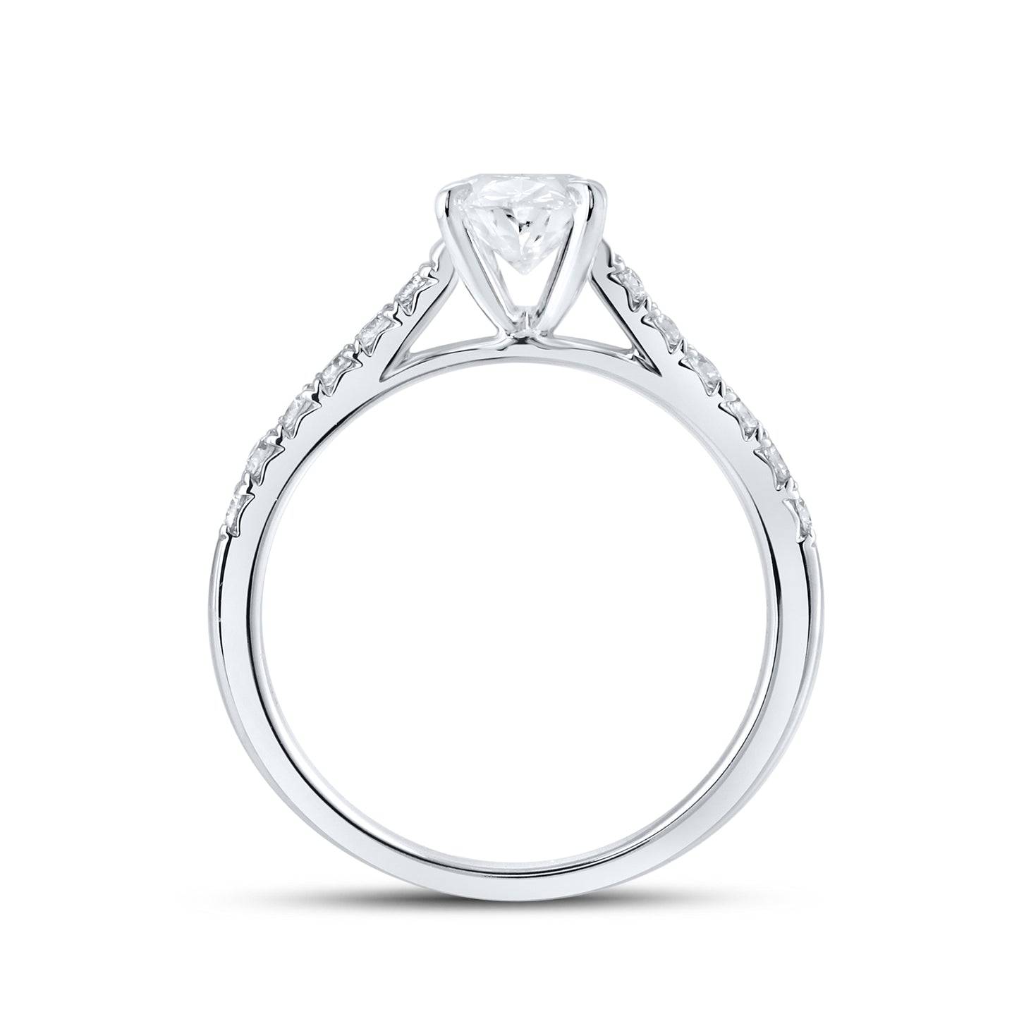 14kt White Gold 1.25 CTW Oval Lab Diamond Ring