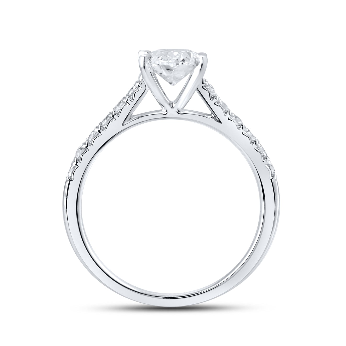 14kt White Gold 1.50 CTW Oval Lab Diamond Ring