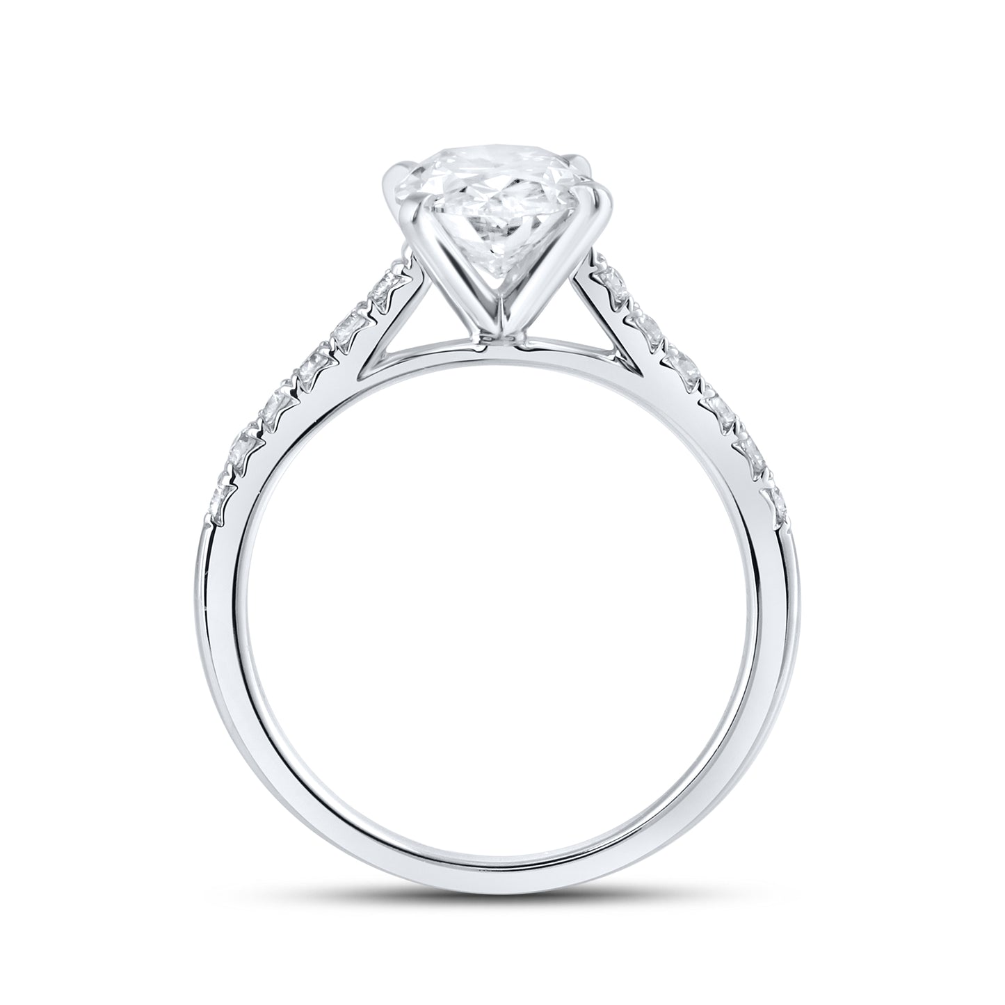 14kt White Gold 2.25 CTW Oval Lab Diamond Ring