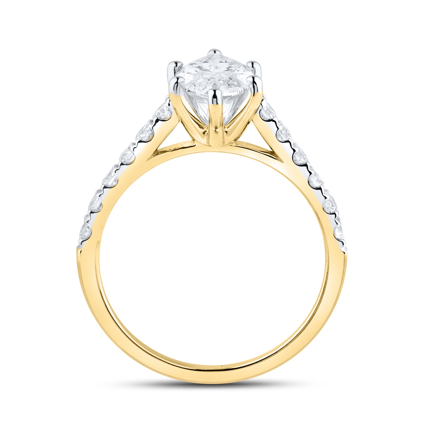14kt Yellow Gold 1.9 CTW Marquise Lab Diamond Ring