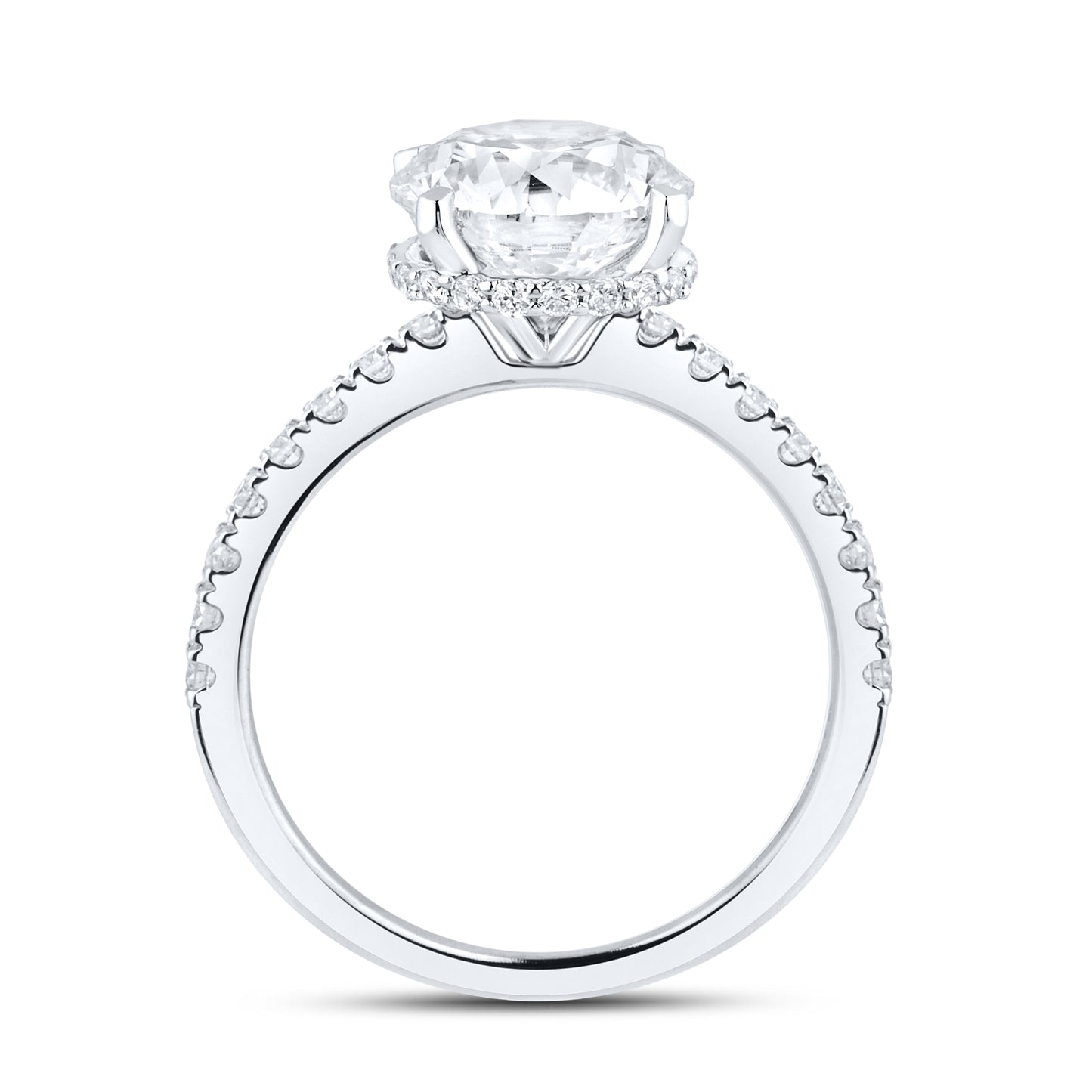 14kt White Gold 3.50 CTW Round Lab Diamond Engagement Ring