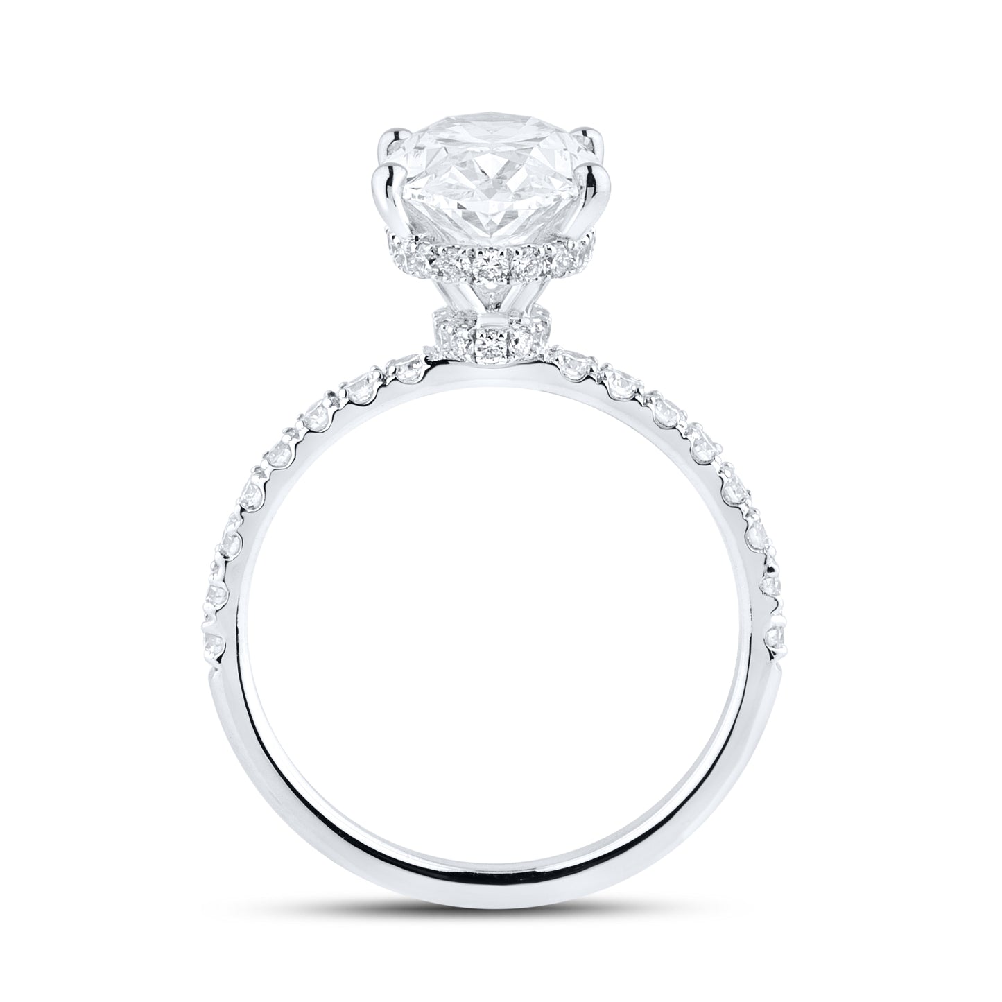 14kt White Gold 3.6 CTW Oval Lab Diamond Ring