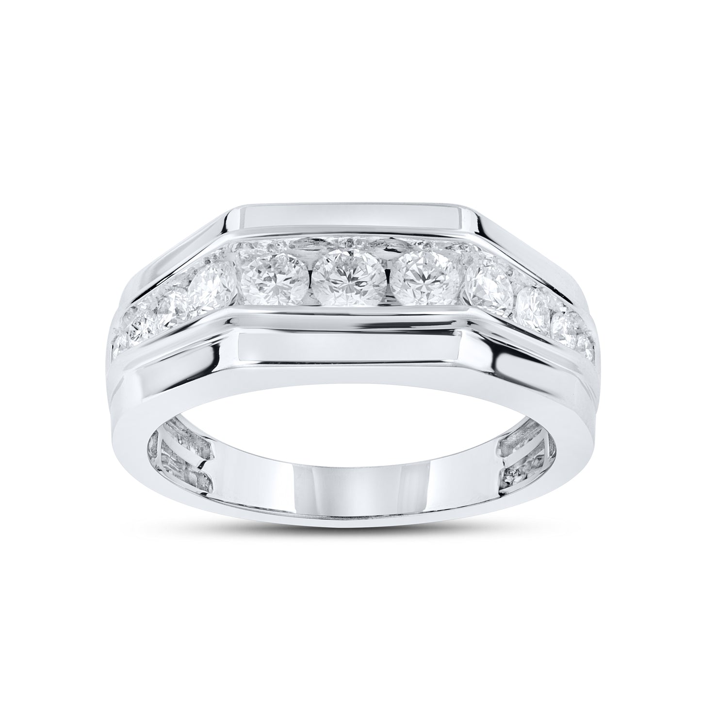 14kt White Gold 1 CTW Mens Diamond Ring
